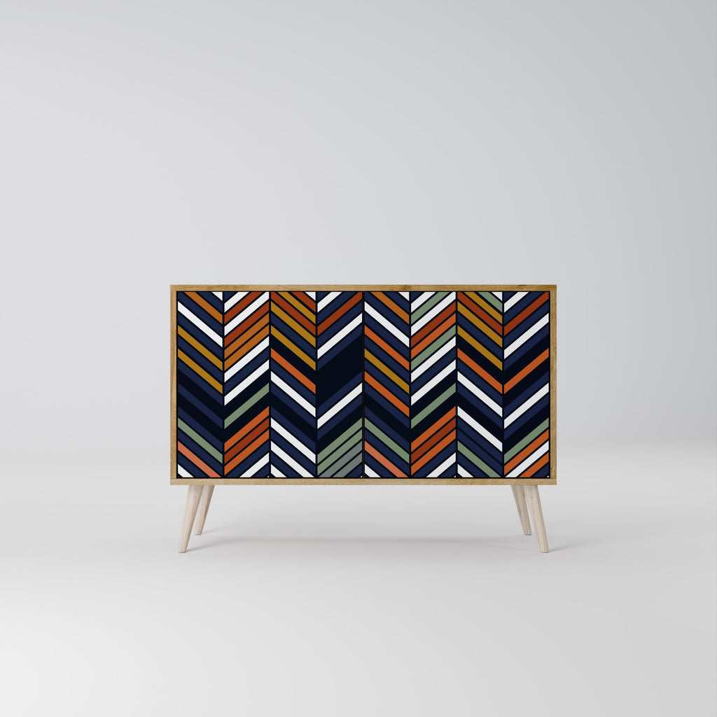 VIBRANT PATCHWORK 2-Door Sideboard in Oak Effect