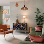 VIBRANT PATCHWORK Aparador de 2 Puertas en Efecto Roble