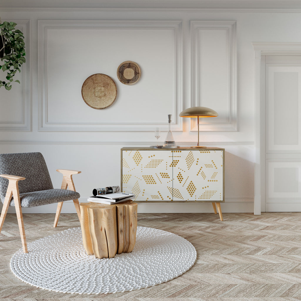 Aparador de 2 puertas SPOTTED DAZE con efecto roble