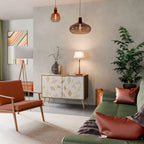 SPOTTED DAZE Aparador de 2 Puertas en Efecto Roble