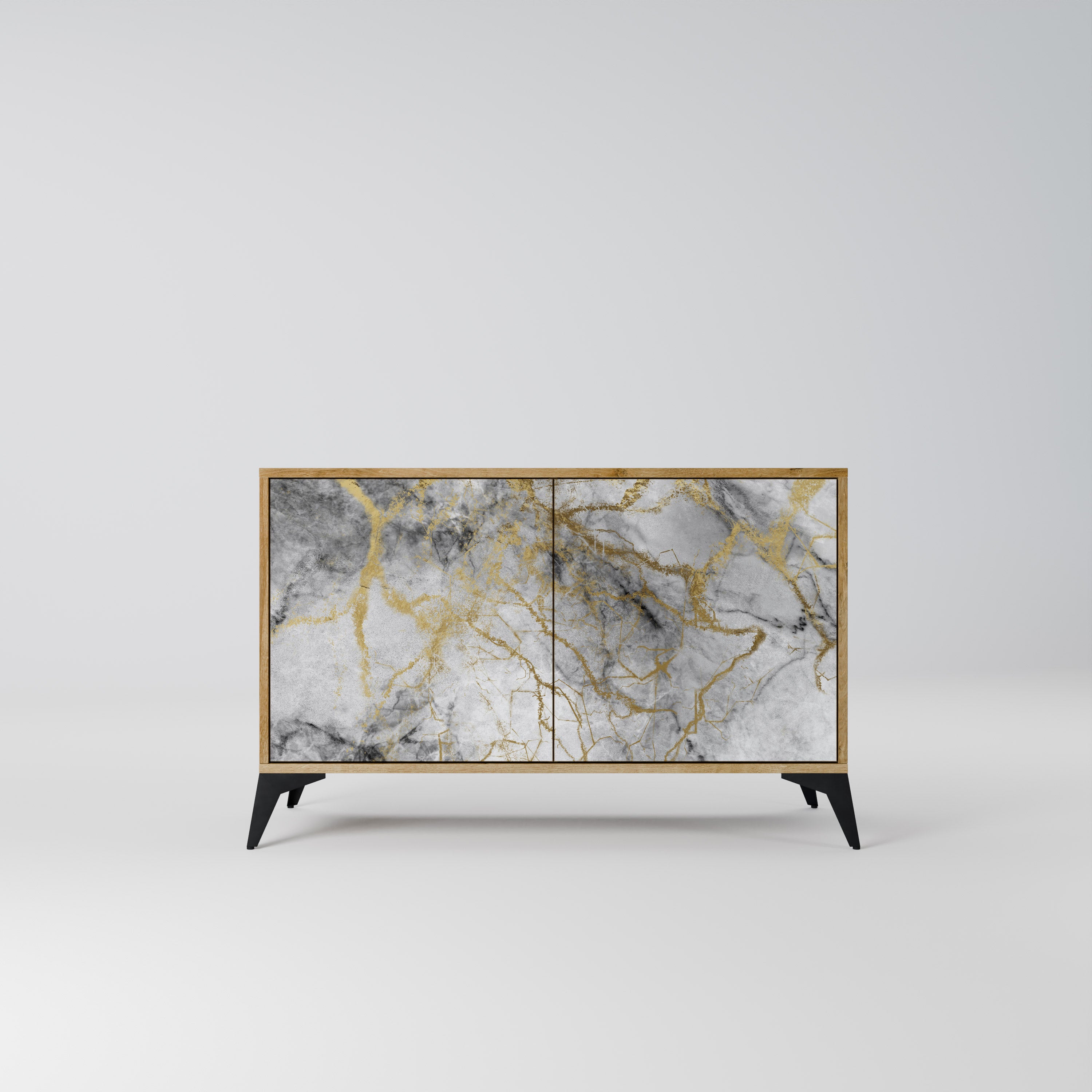 Aparador TIMELESS GLIDE de 2 puertas con efecto roble