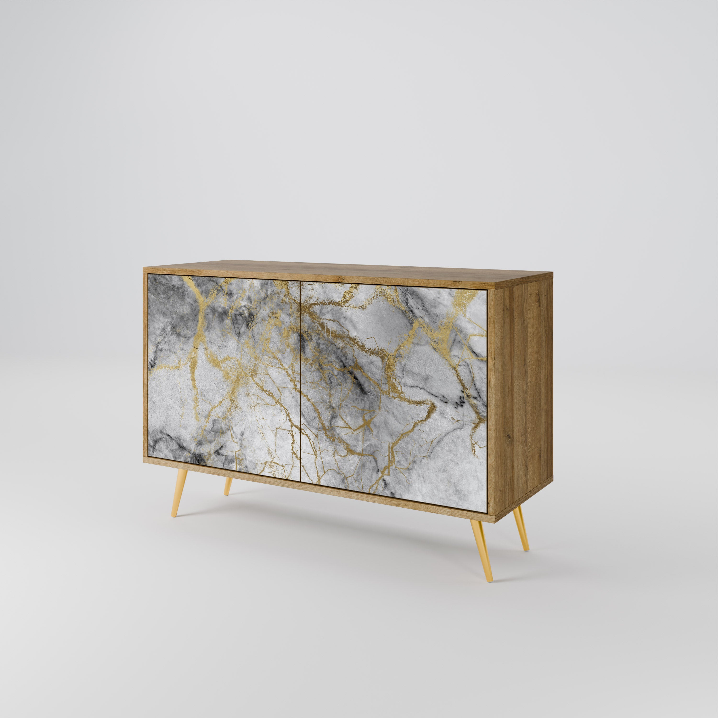 Aparador TIMELESS GLIDE de 2 puertas con efecto roble