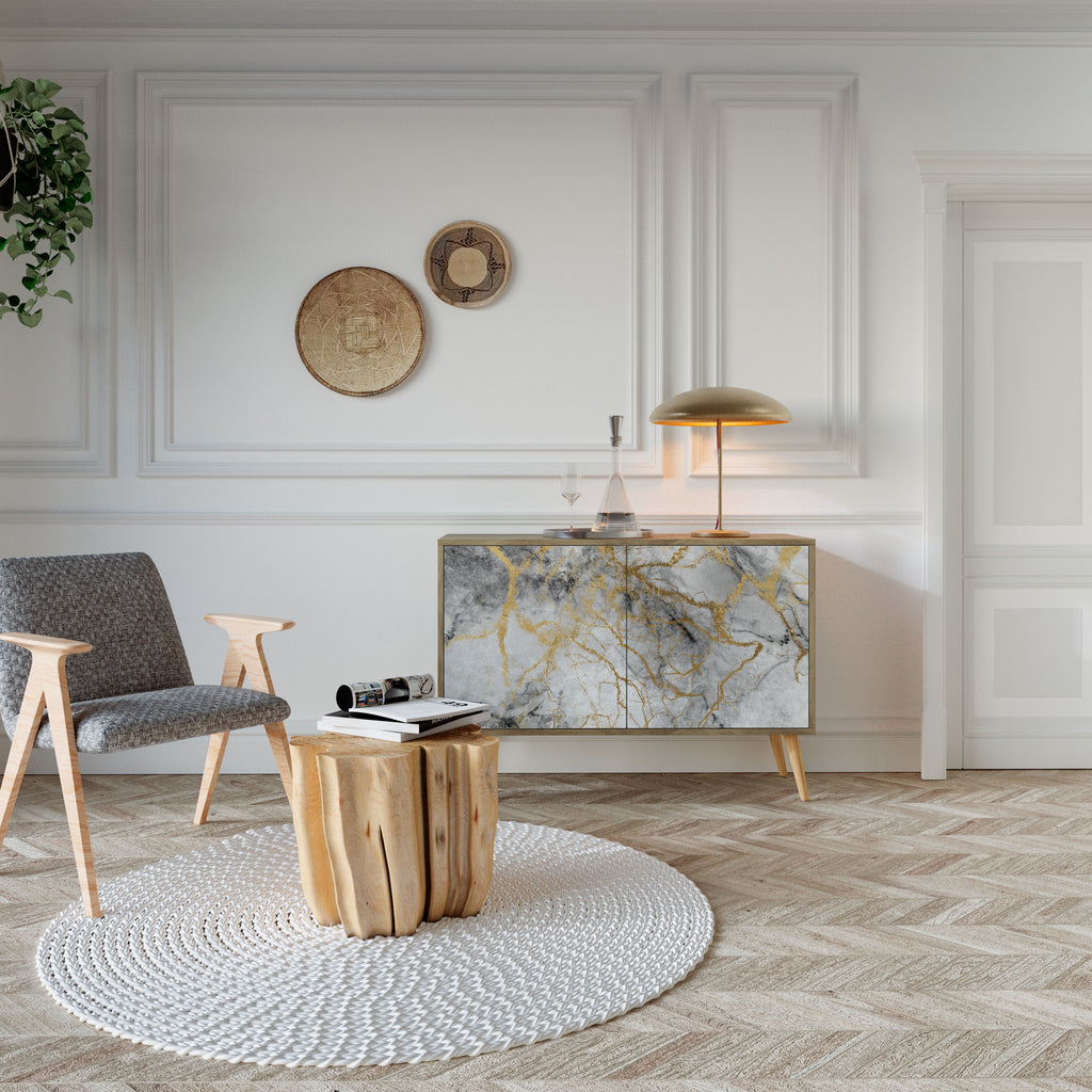 Aparador TIMELESS GLIDE de 2 puertas con efecto roble