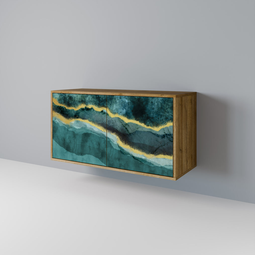 Aparador de 2 puertas GOLDRUSH ODYSSEY con efecto roble