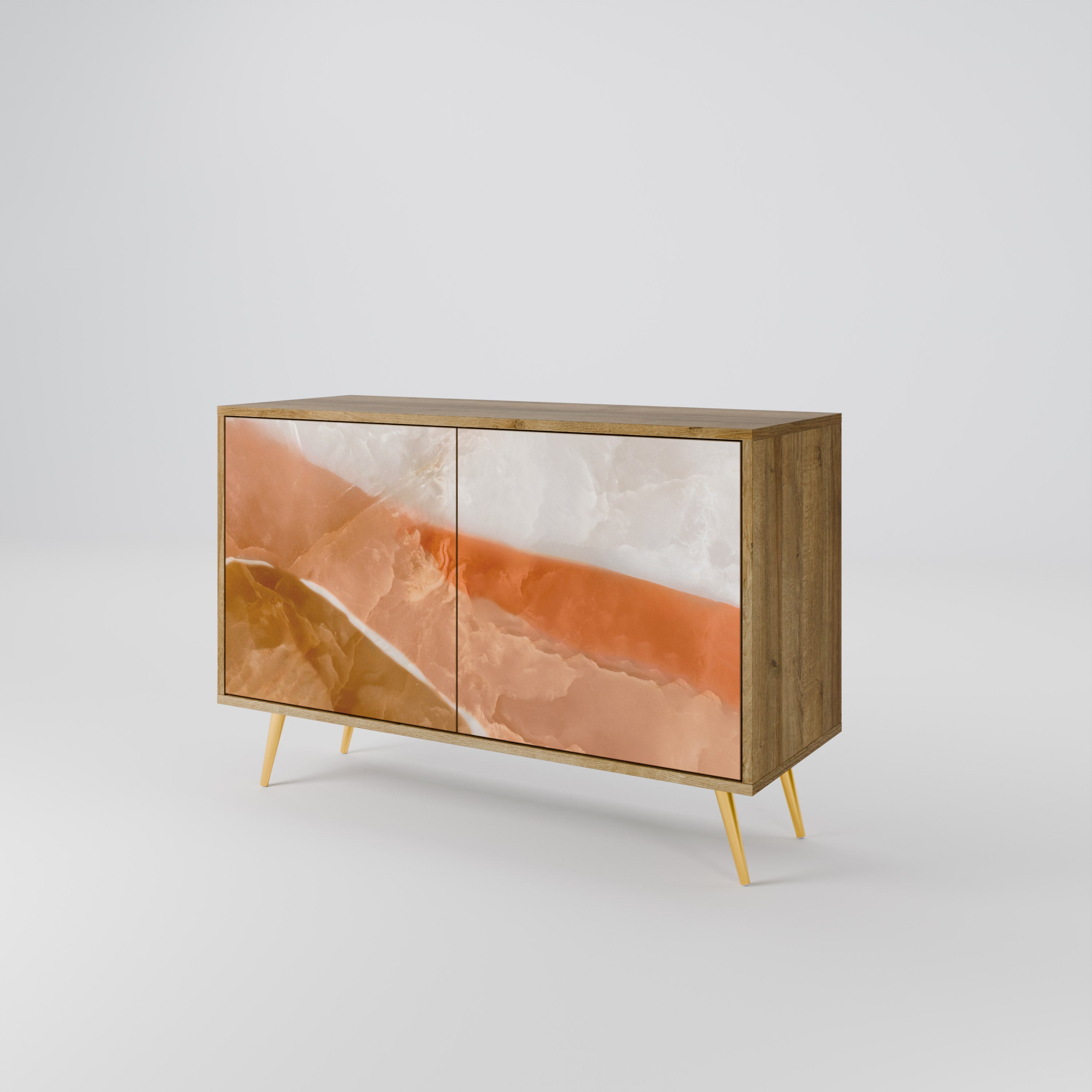 Aparador de 2 puertas Sandhills Splendour con efecto roble