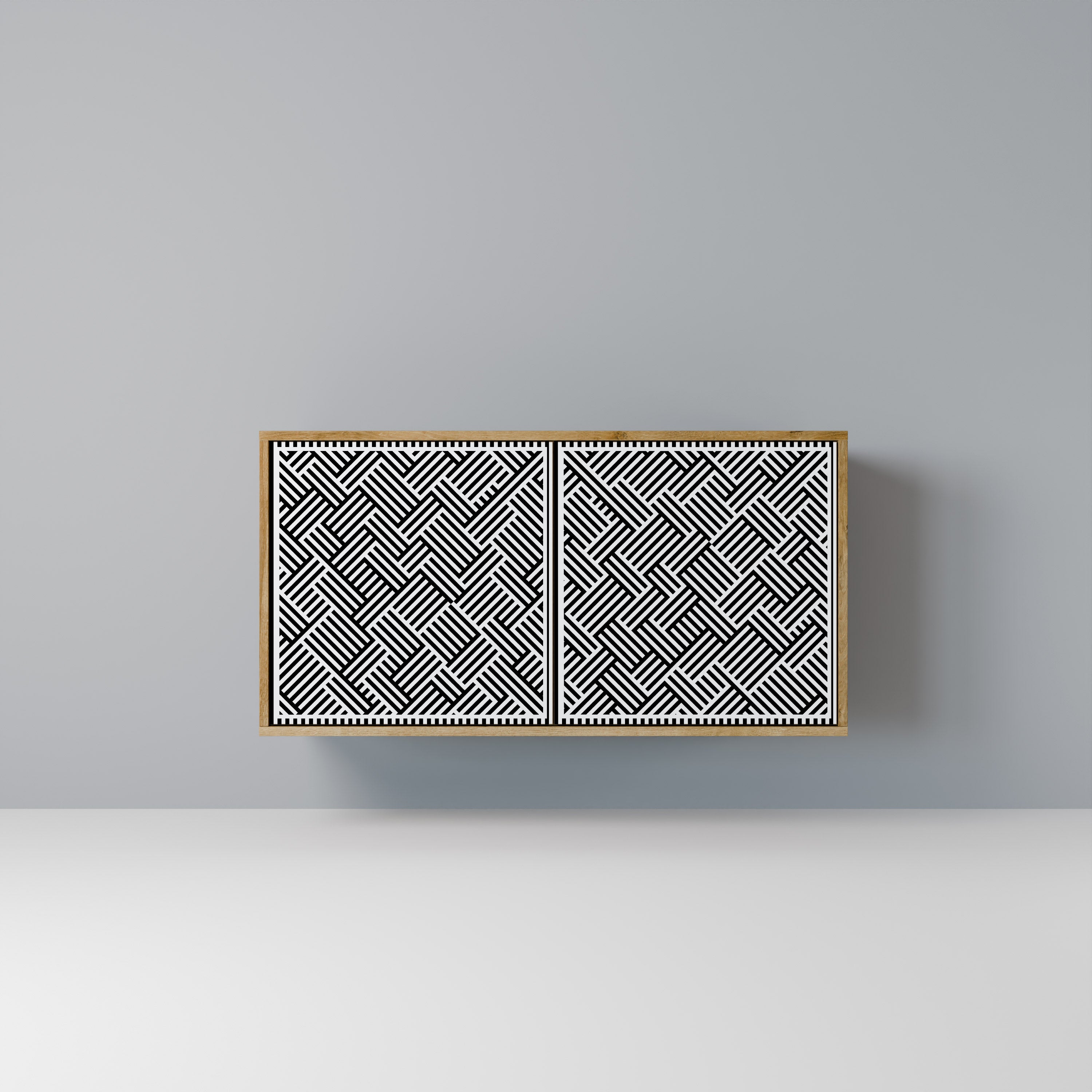 Aparador TEMPORARY SEQUENCE de 2 puertas efecto roble