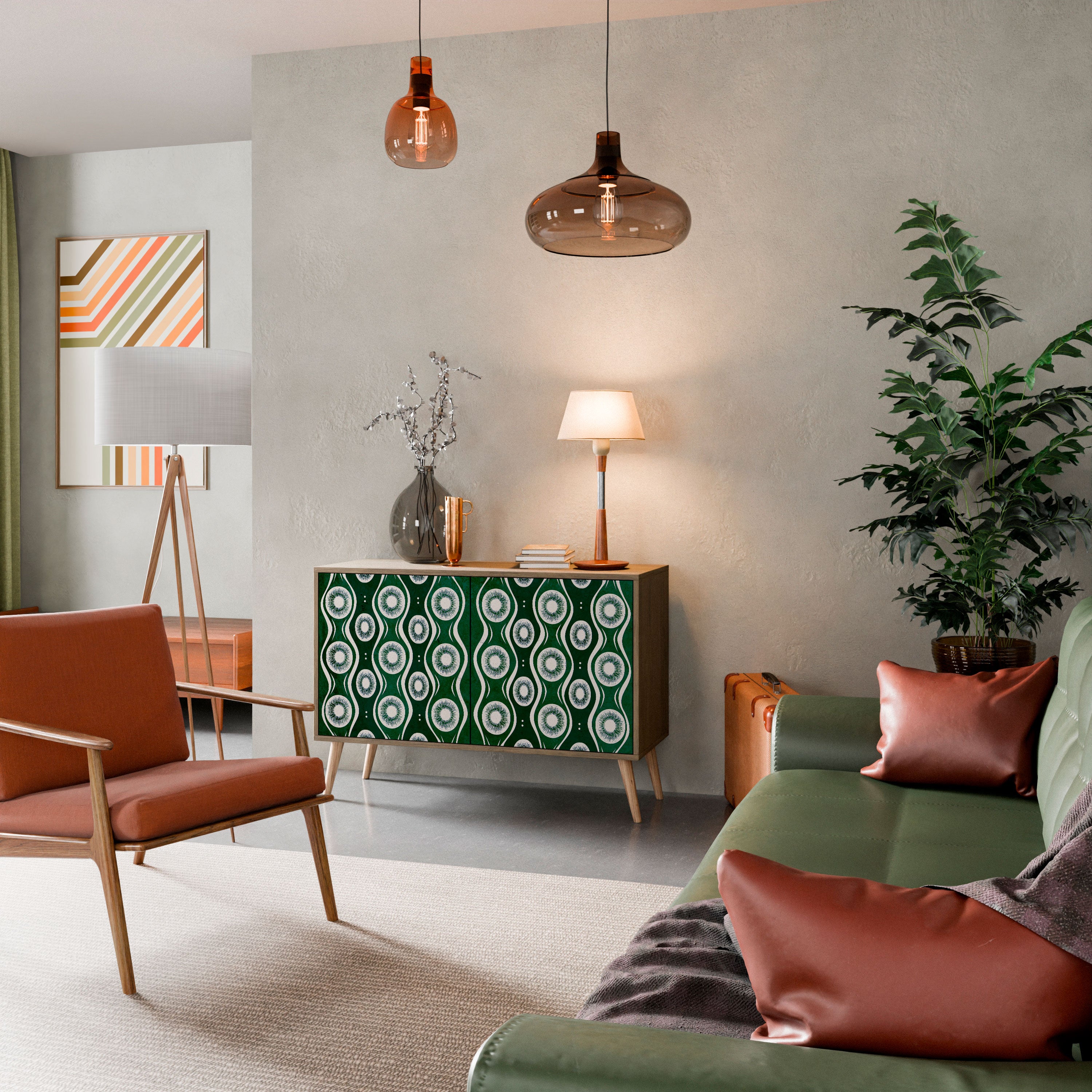 Aparador de 2 puertas GREEN EYES con efecto roble