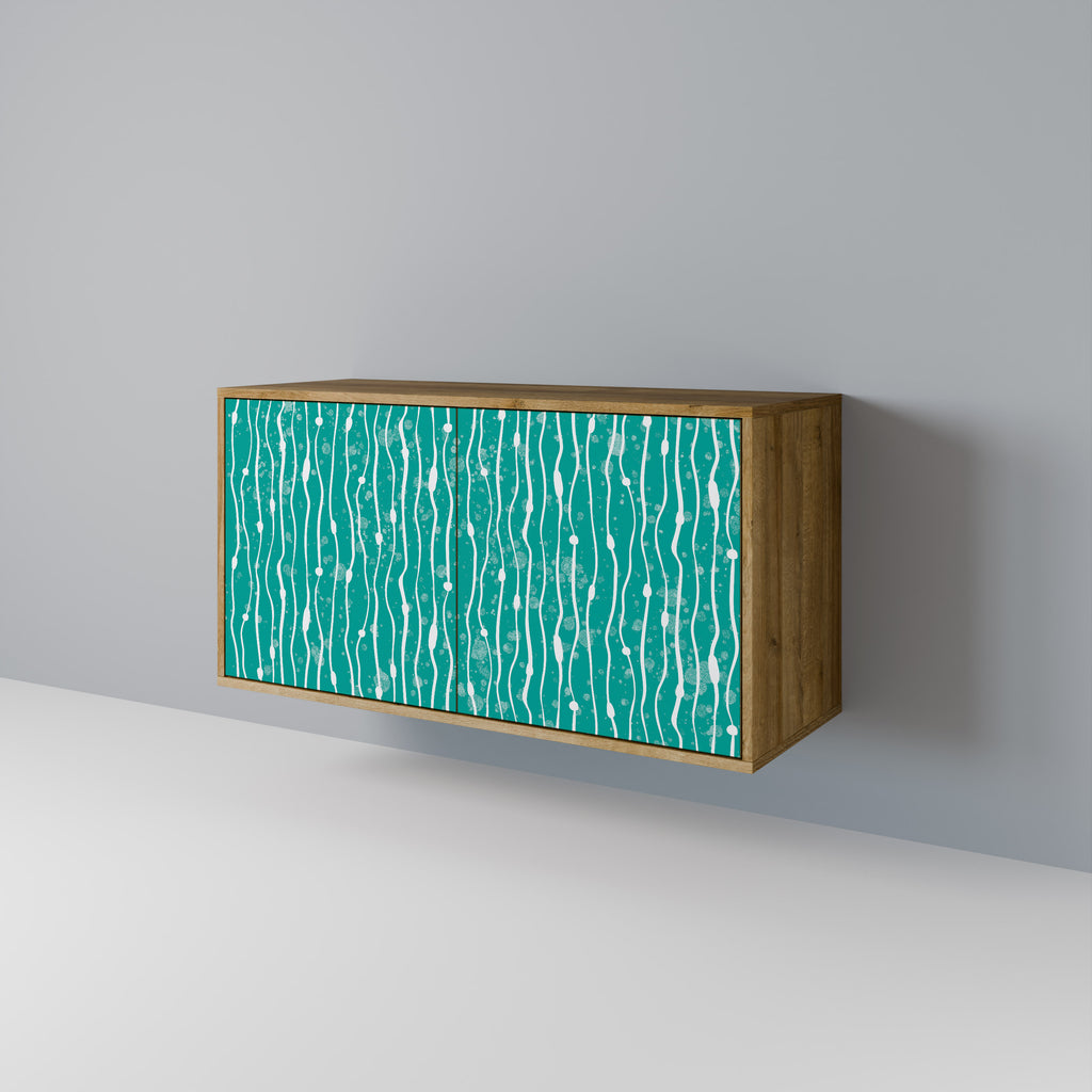 TURQUOISE RAIN 2-Door Sideboard in Oak Effect