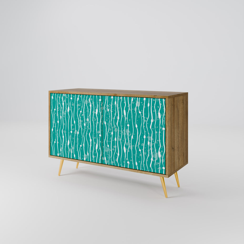 TURQUOISE RAIN 2-Door Sideboard in Oak Effect