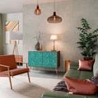 TURQUOISE RAIN Aparador de 2 Puertas en Efecto Roble