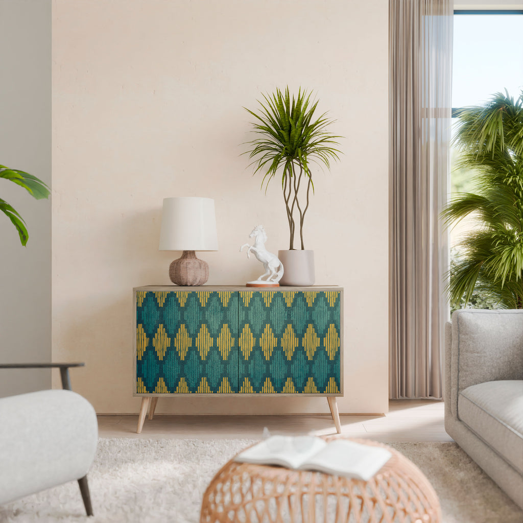 Aparador de 2 puertas POLYGONS efecto roble