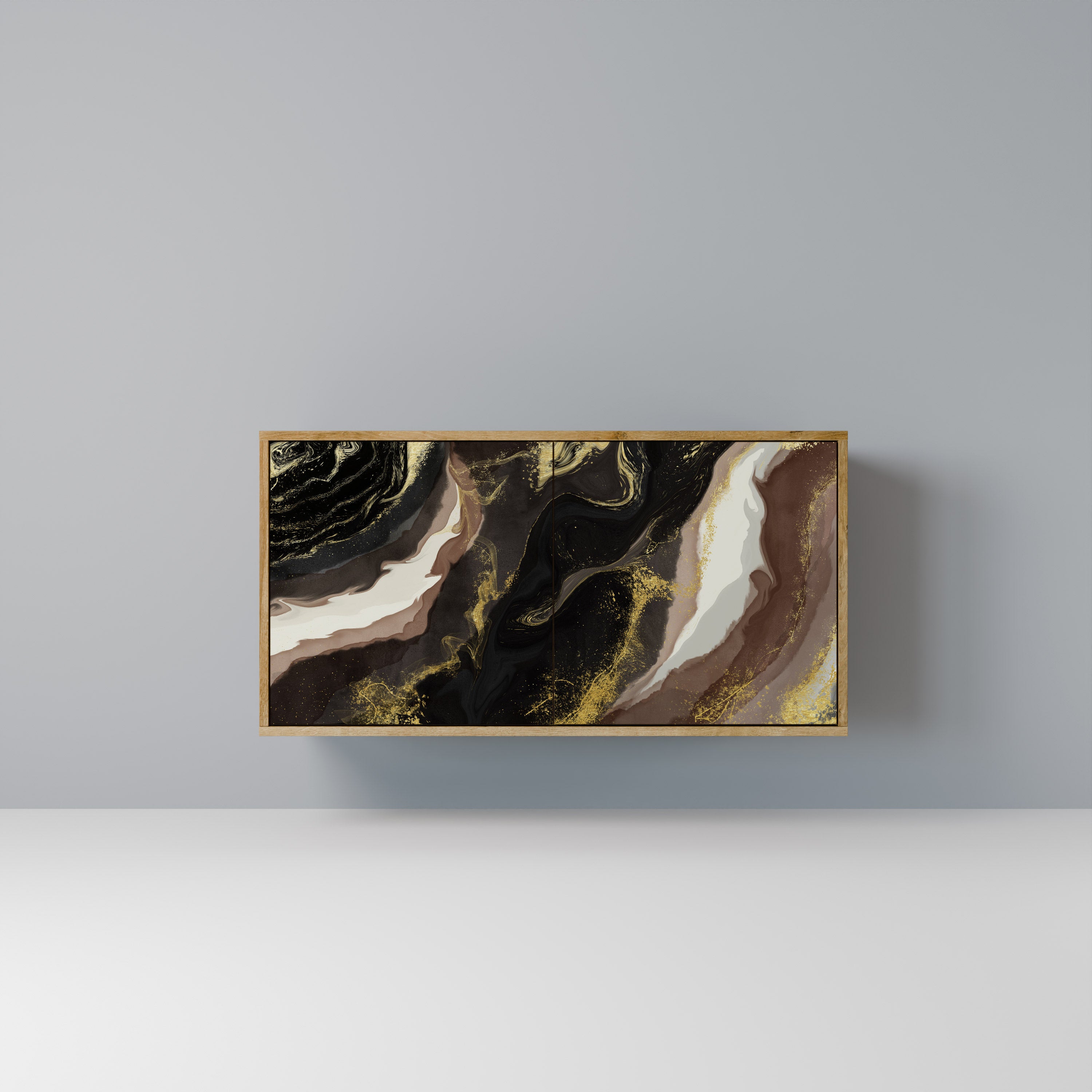 Aparador GOLD DUST de 2 puertas con efecto roble