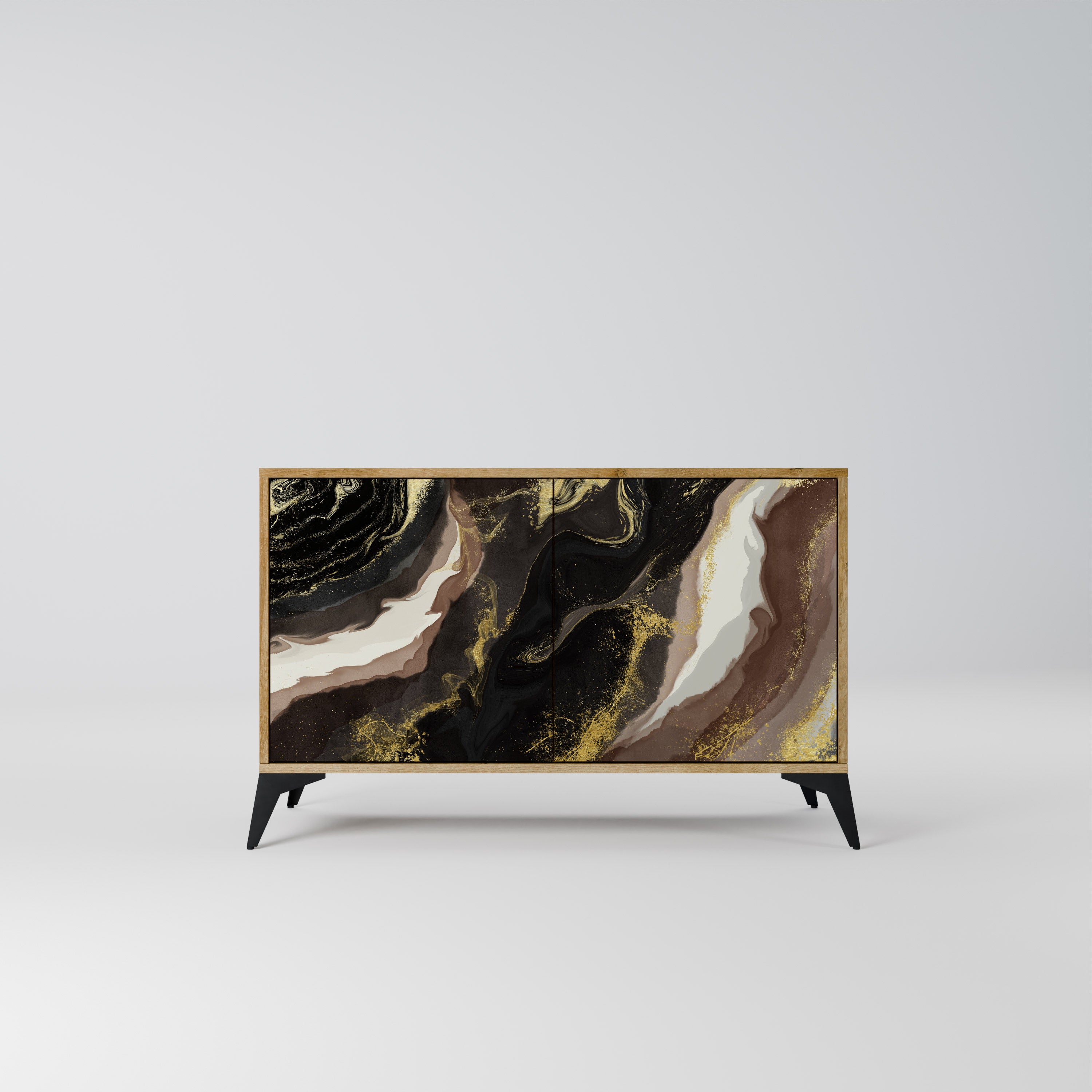 Aparador GOLD DUST de 2 puertas con efecto roble