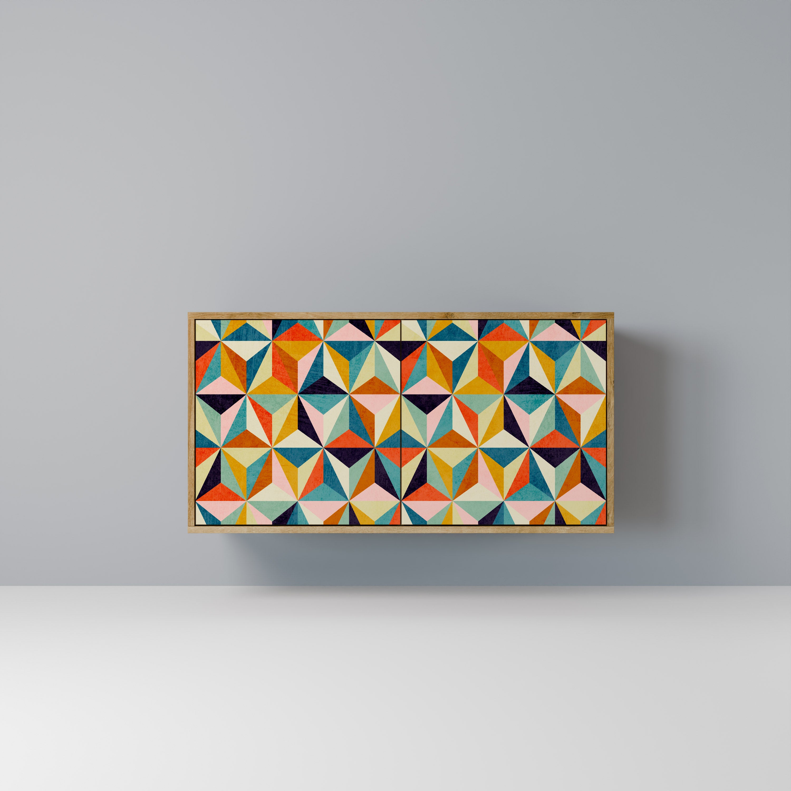 Aparador de 2 puertas TESSELATE TREASURES con efecto roble