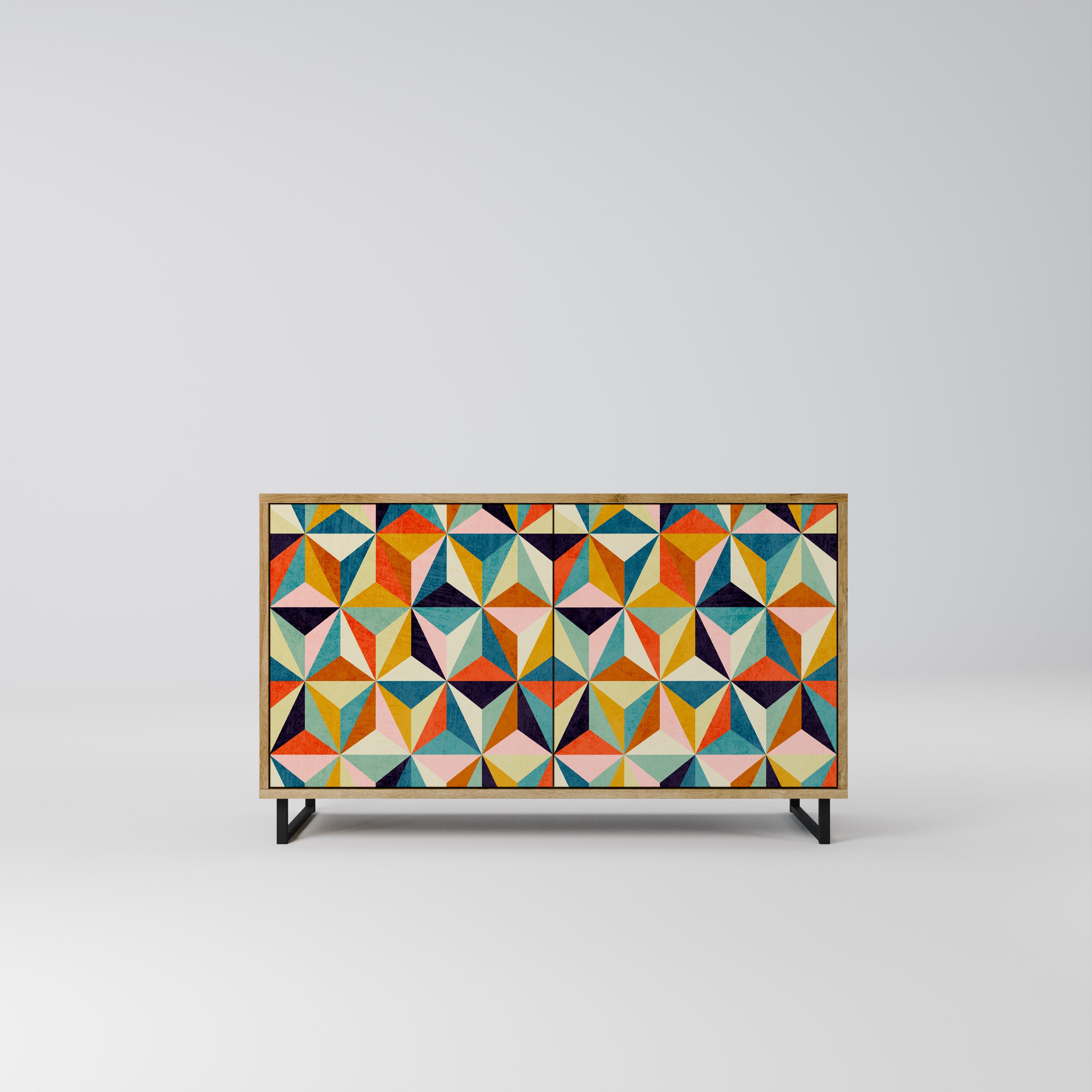 Aparador de 2 puertas TESSELATE TREASURES con efecto roble