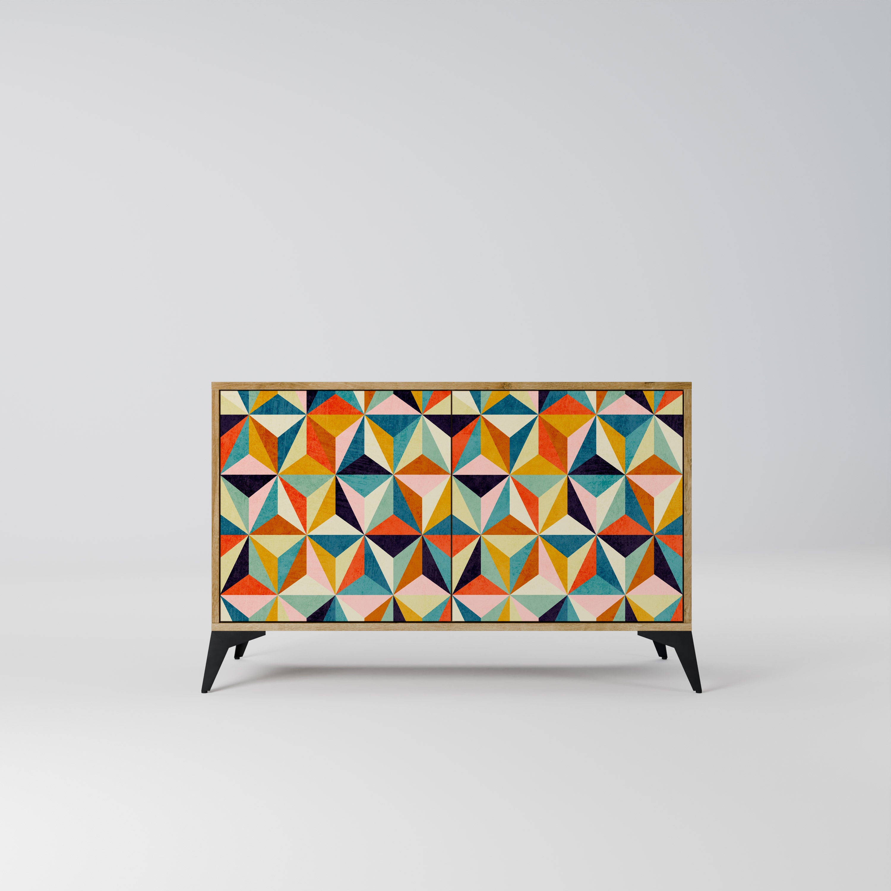 Aparador de 2 puertas TESSELATE TREASURES con efecto roble