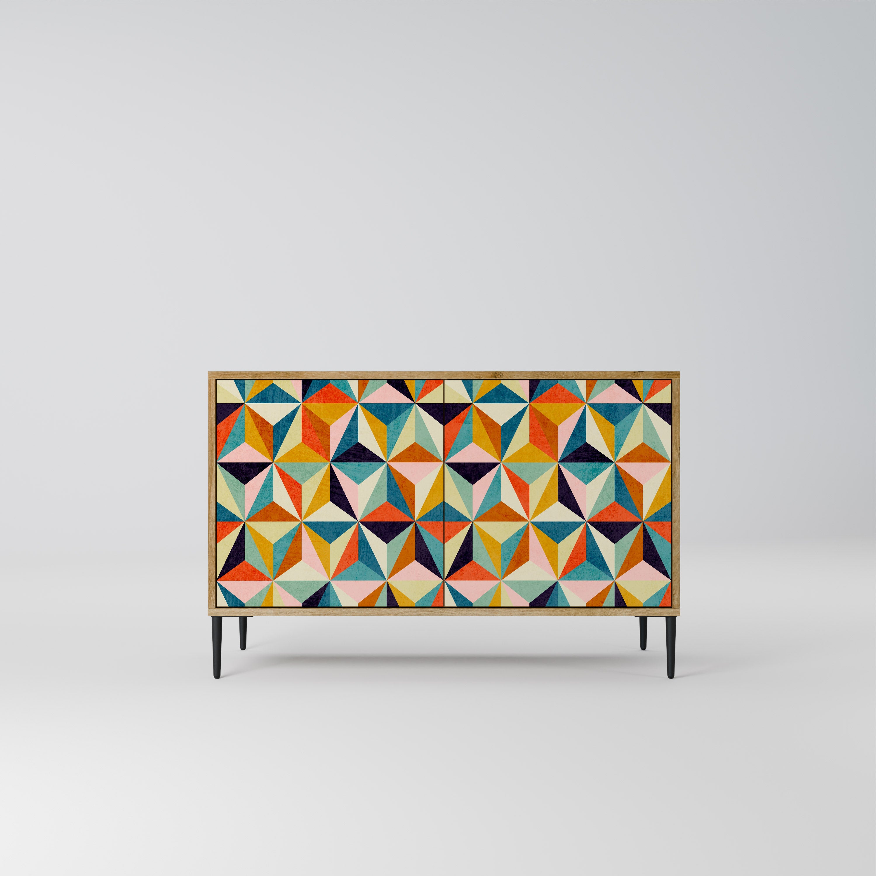 Aparador de 2 puertas TESSELATE TREASURES con efecto roble