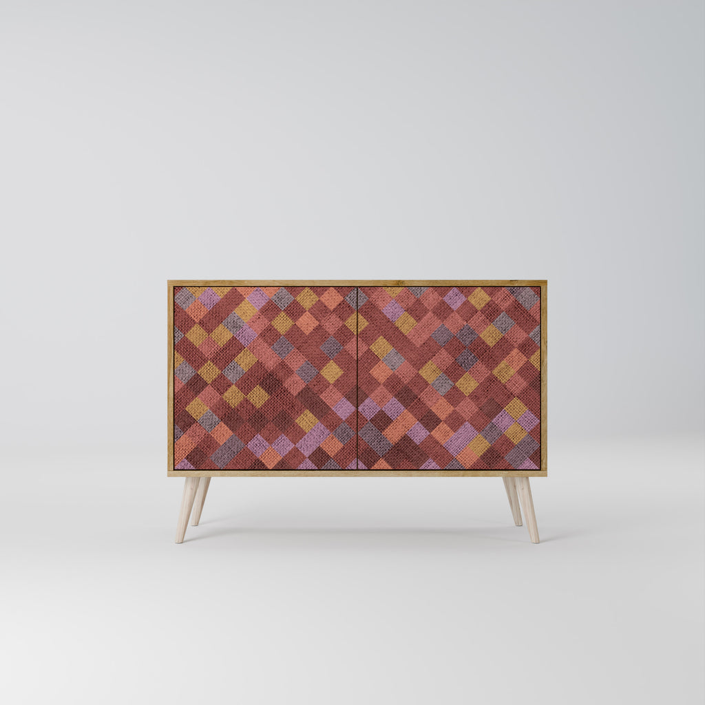 Aparador de 2 puertas PAINTED SQUARES efecto roble