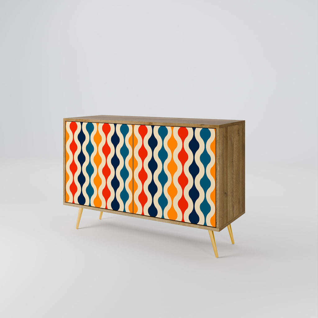 Aparador de 2 puertas con efecto roble NOSTALGIA COLORIDA