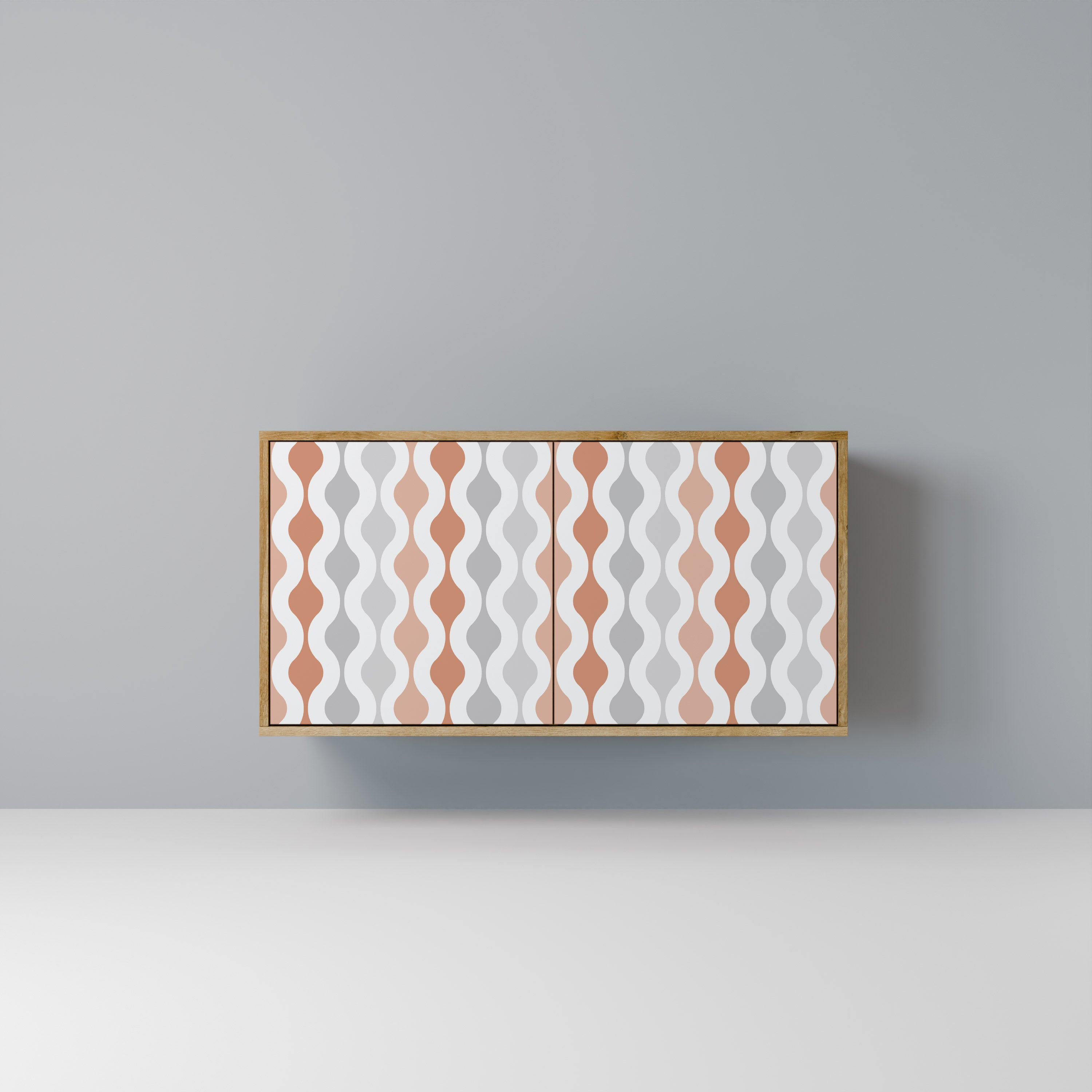 Aparador de 2 puertas HAZY NOSTALGIA con efecto roble