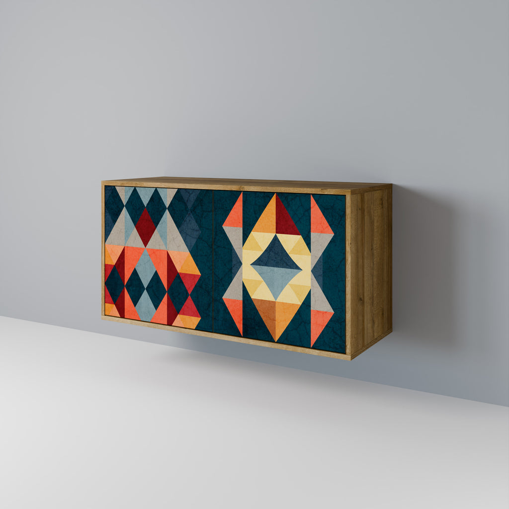 Aparador de 2 puertas CRACKED ILLUSION efecto roble