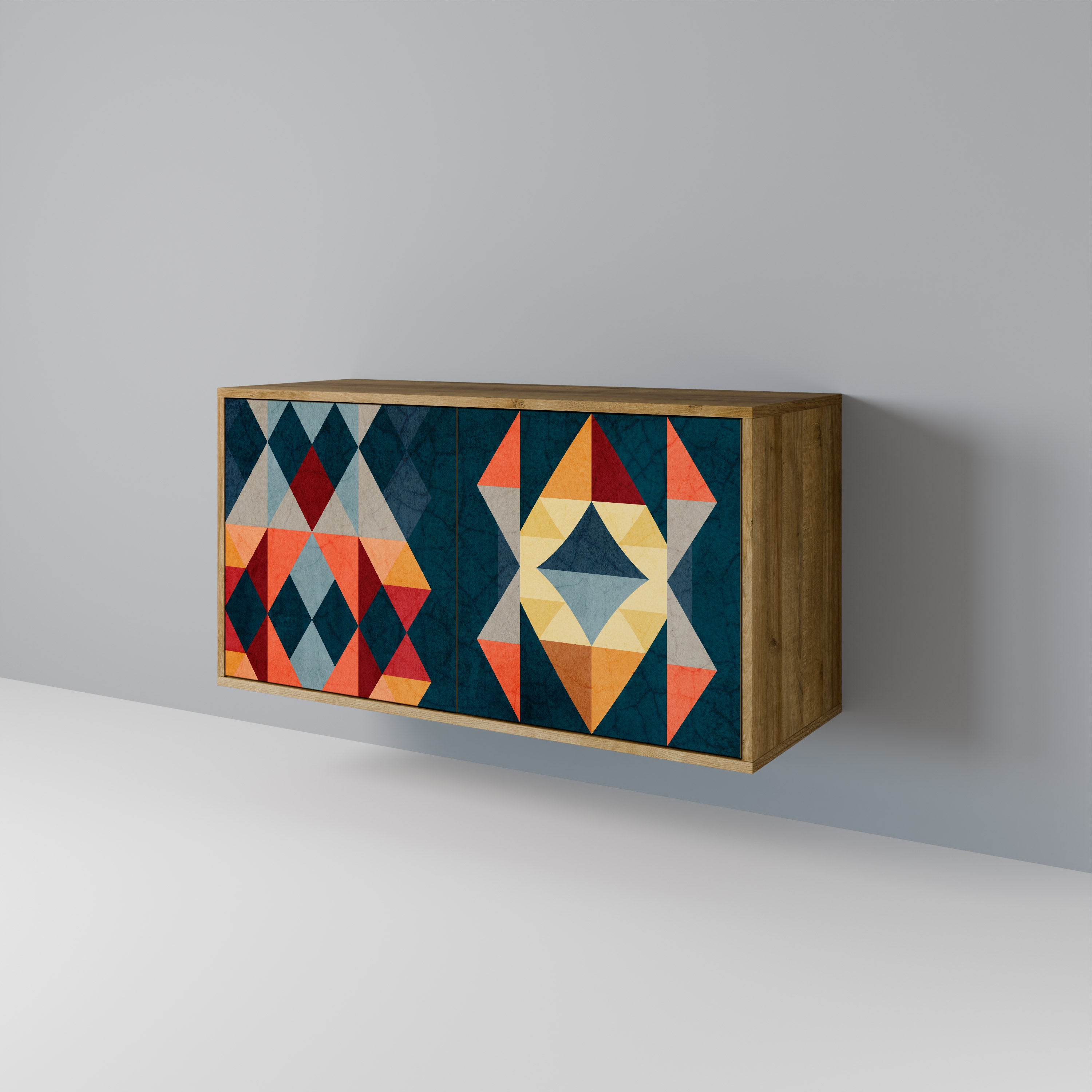 Aparador de 2 puertas CRACKED ILLUSION efecto roble