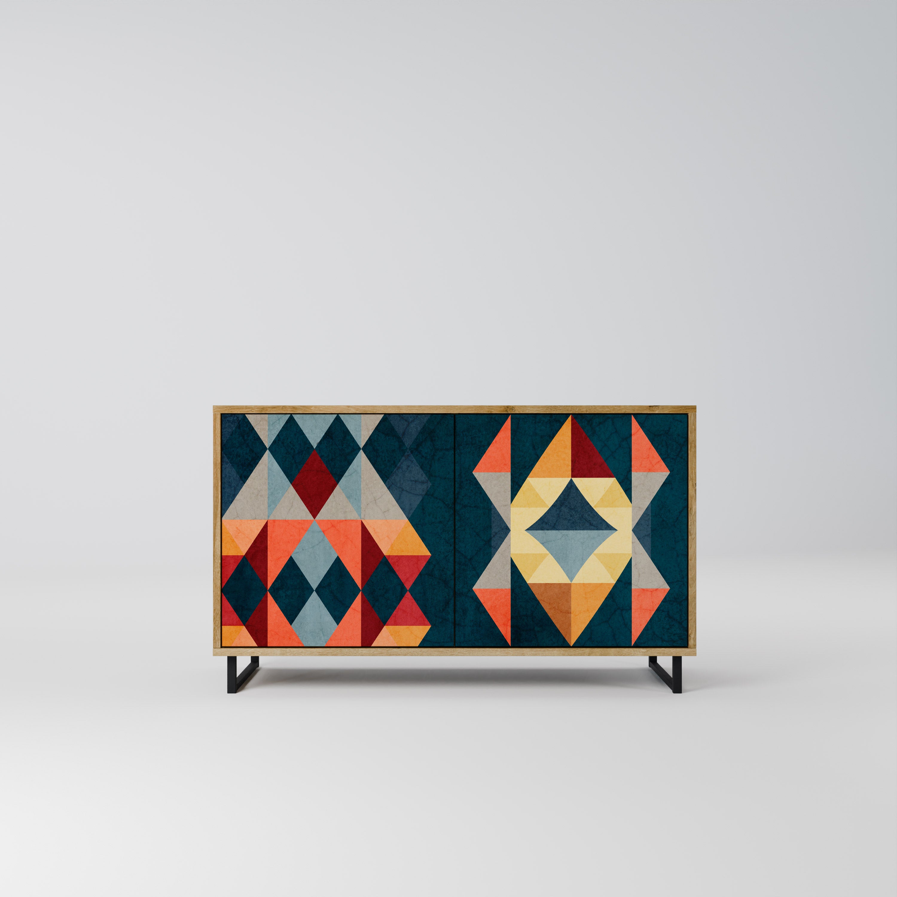 Aparador de 2 puertas CRACKED ILLUSION efecto roble