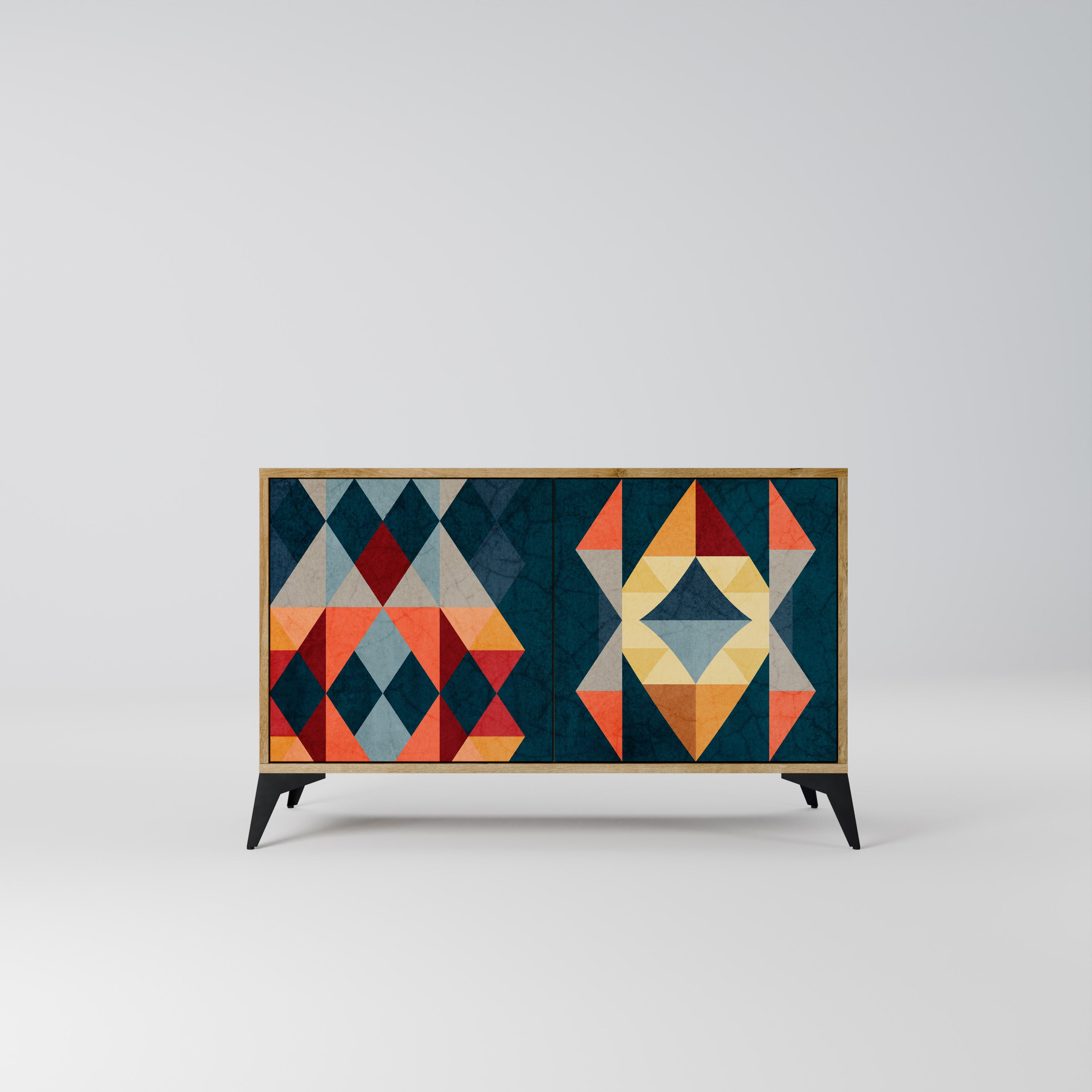 Aparador de 2 puertas CRACKED ILLUSION efecto roble