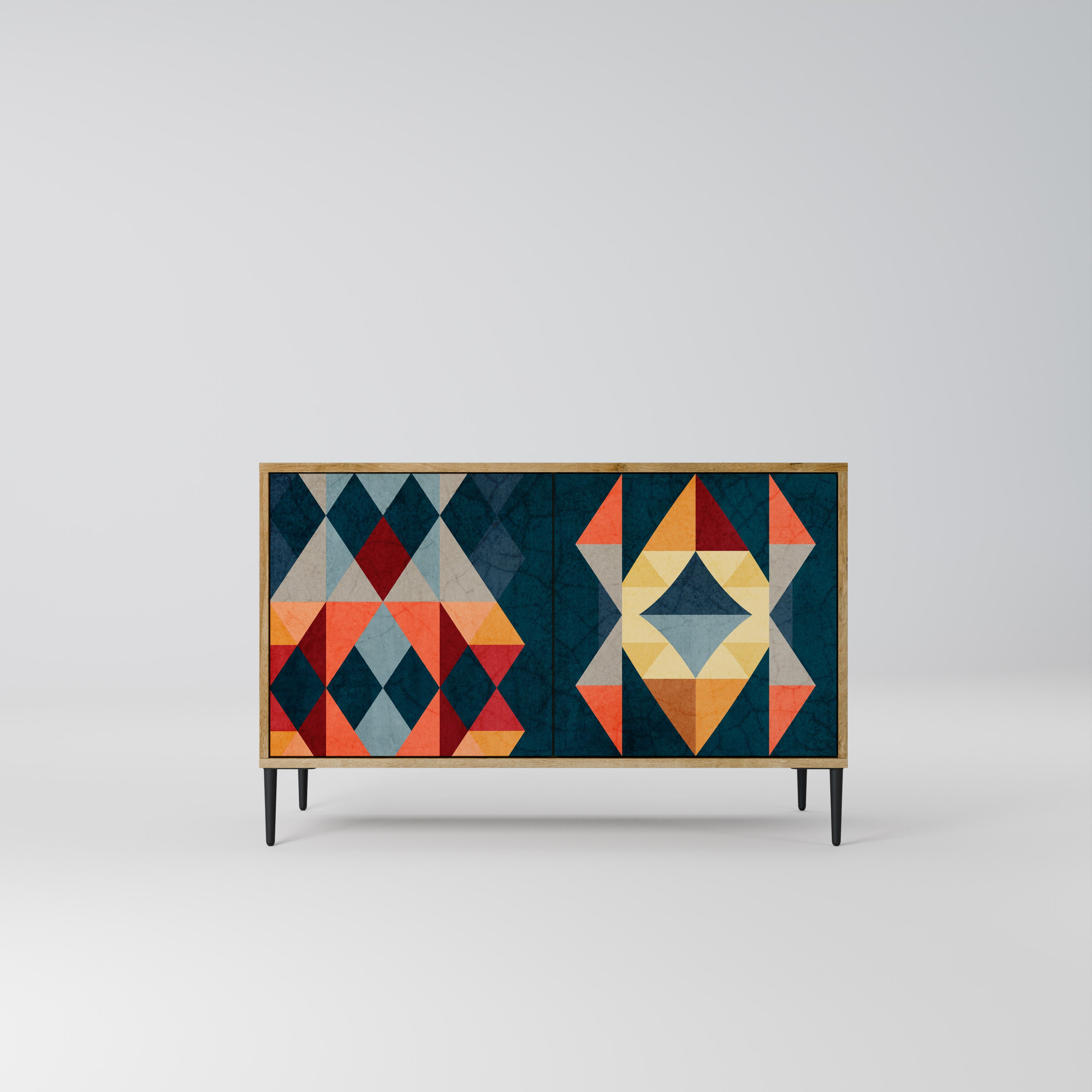 Aparador de 2 puertas CRACKED ILLUSION efecto roble