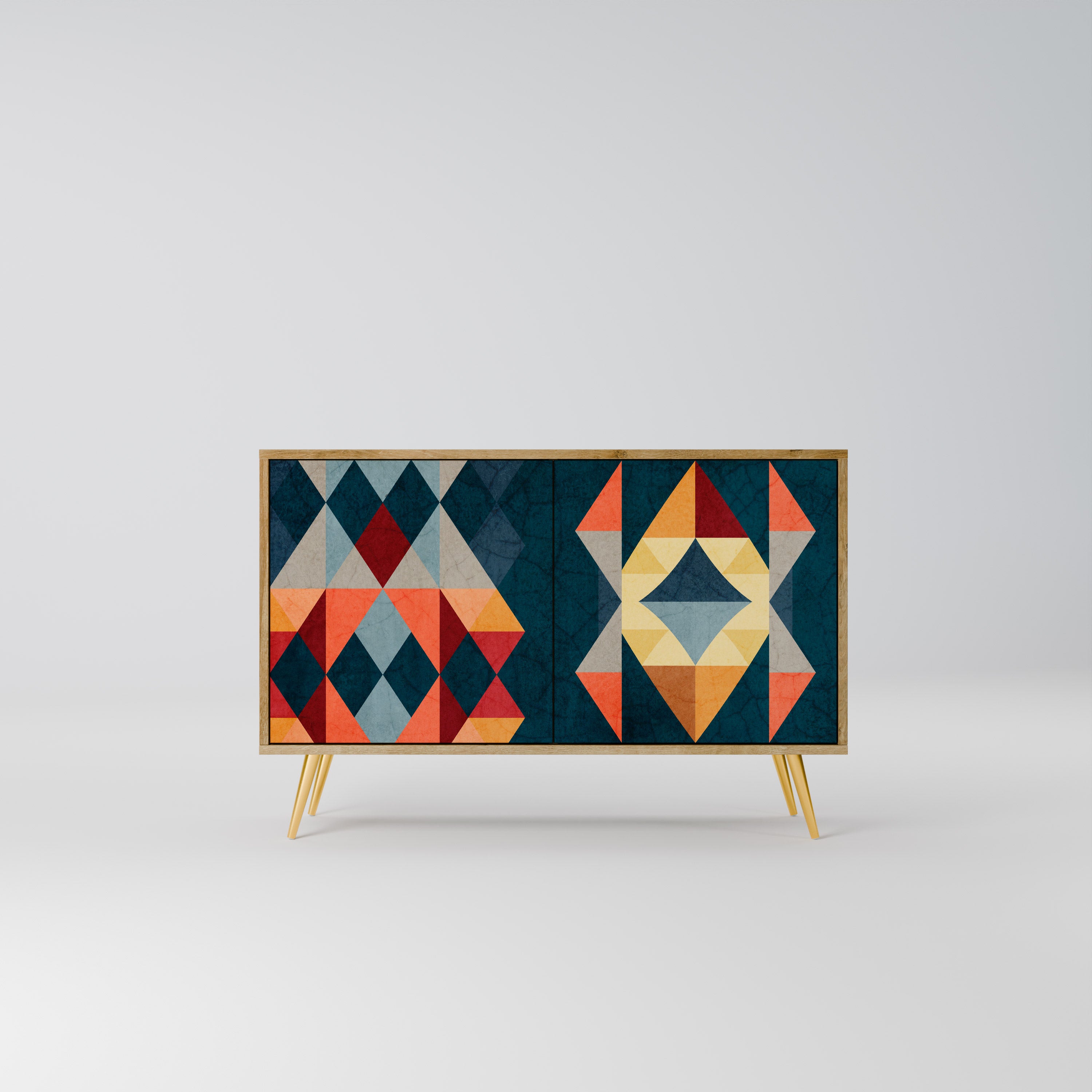 Aparador de 2 puertas CRACKED ILLUSION efecto roble