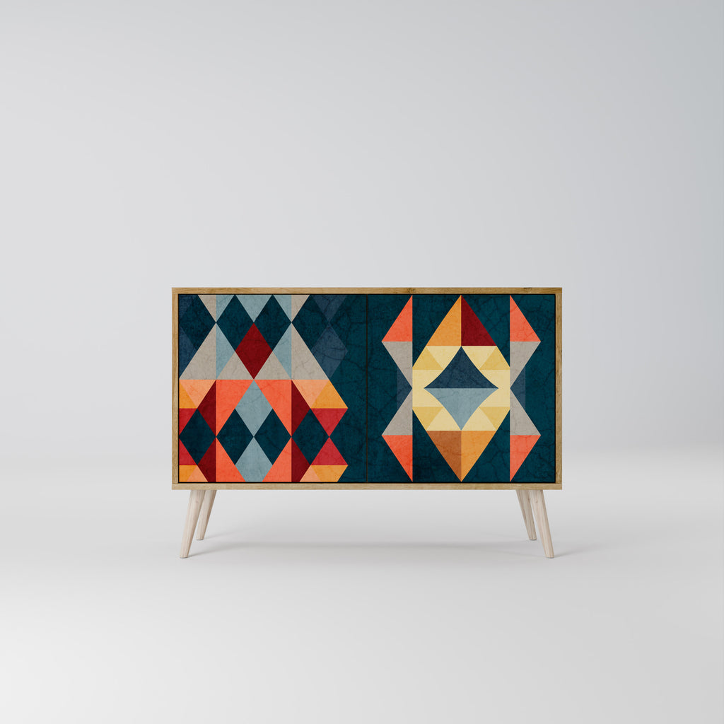 Aparador de 2 puertas CRACKED ILLUSION efecto roble