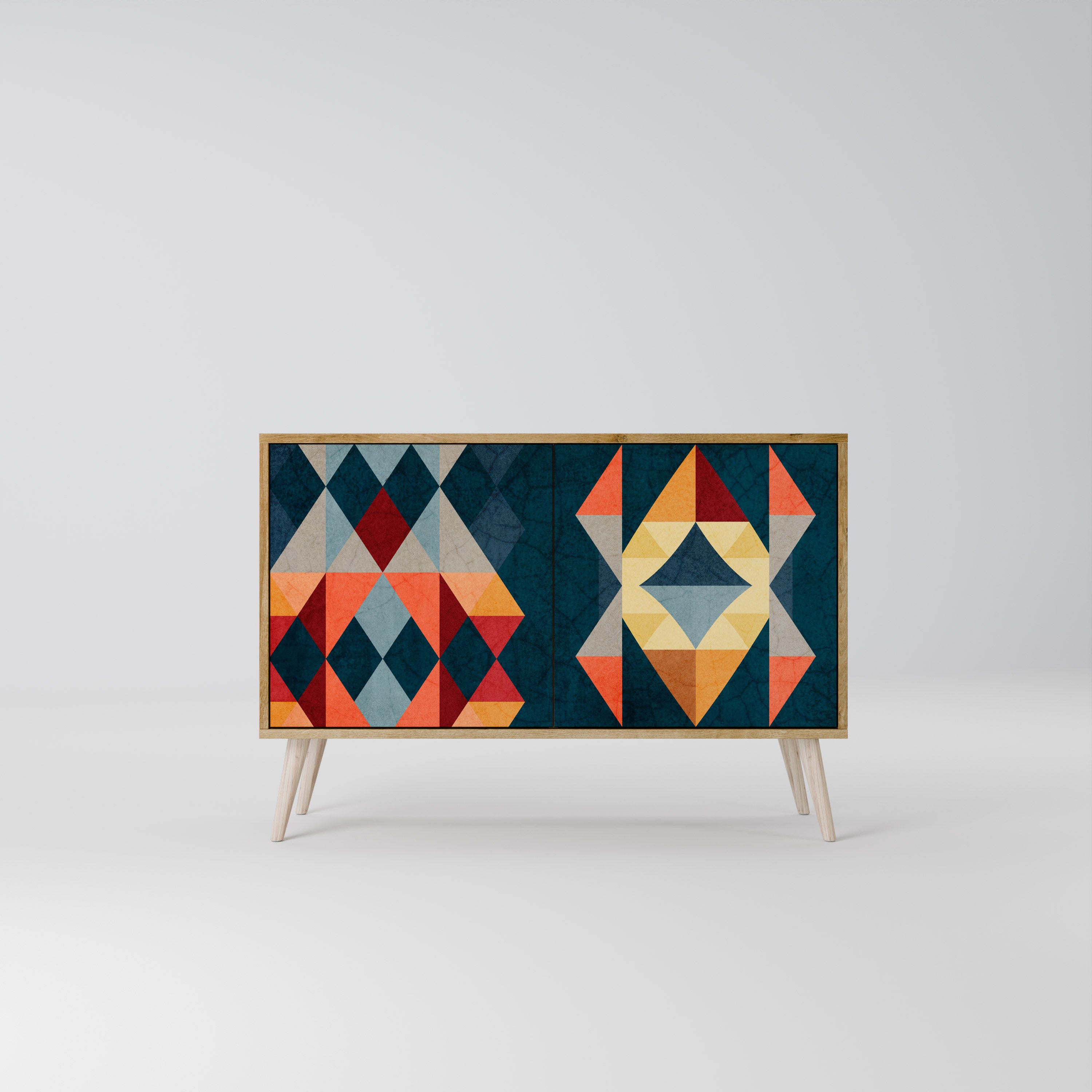 Aparador de 2 puertas CRACKED ILLUSION efecto roble