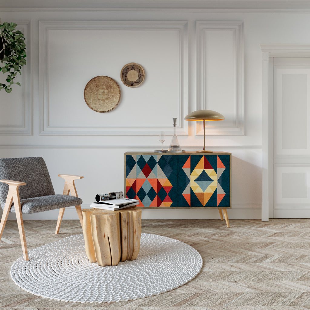 Aparador de 2 puertas CRACKED ILLUSION efecto roble