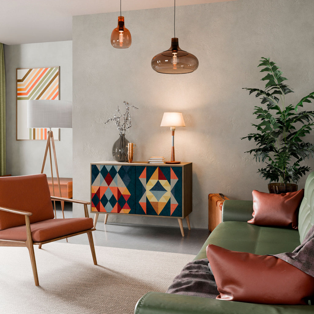 Aparador de 2 puertas CRACKED ILLUSION efecto roble