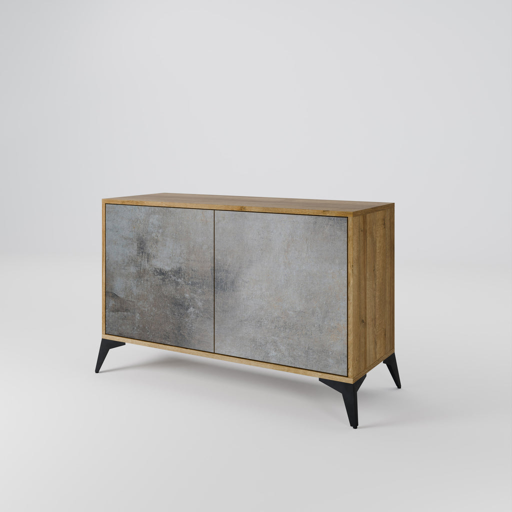 Aparador de 2 puertas CONCRETE WALL efecto roble