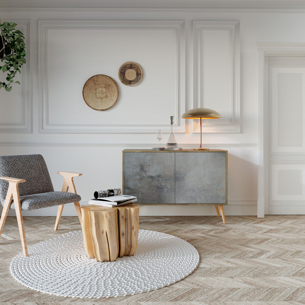 Aparador de 2 puertas CONCRETE WALL efecto roble