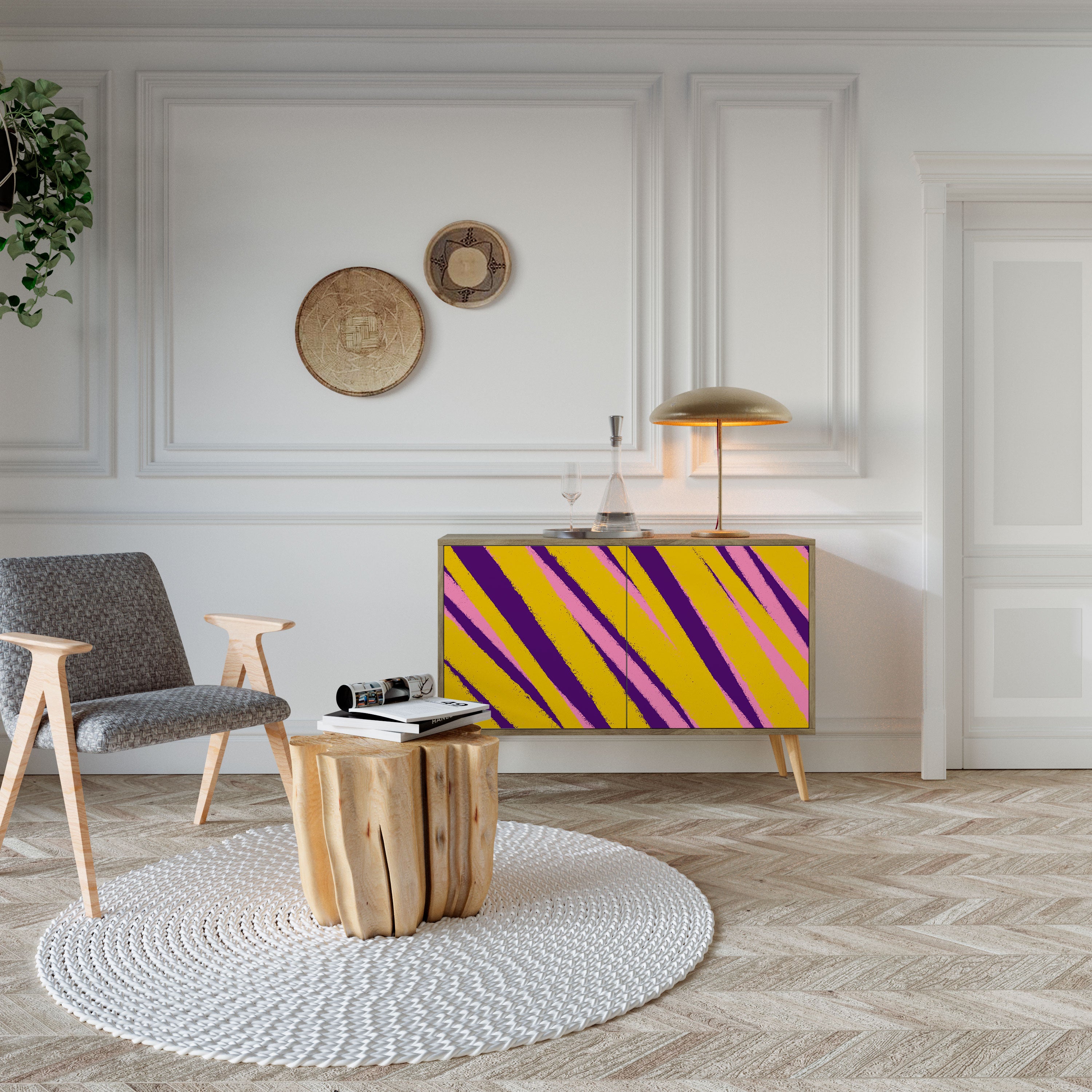 Aparador de 2 puertas con efecto roble LOS SUEÑOS SE HACEN REALIDAD