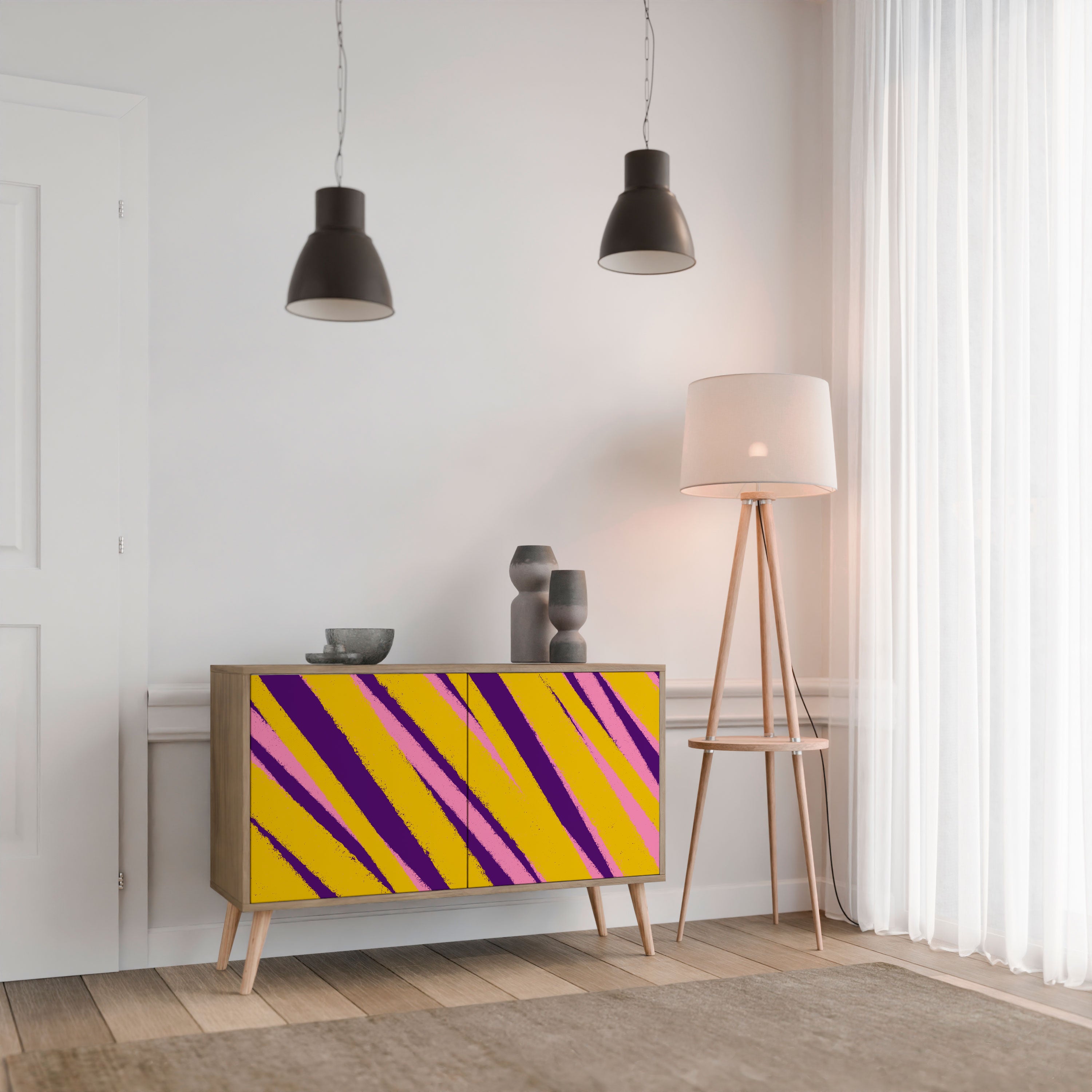 Aparador de 2 puertas con efecto roble LOS SUEÑOS SE HACEN REALIDAD