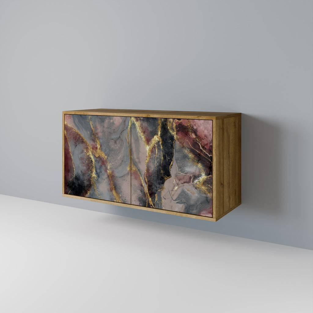 Aparador GOLDEN TIDES de 2 puertas con efecto roble