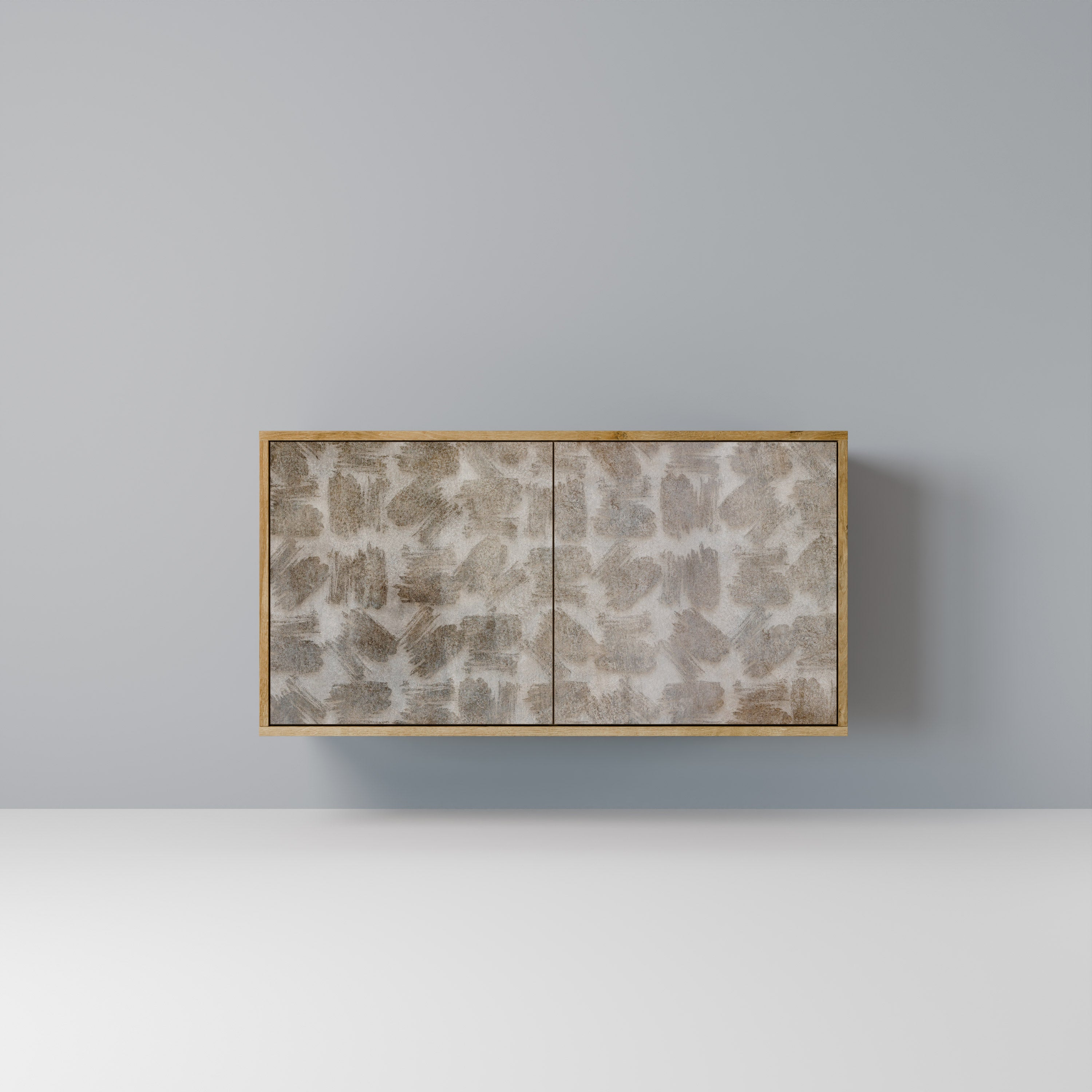 Aparador de 2 puertas SLIGHTLY BLURRED con efecto roble