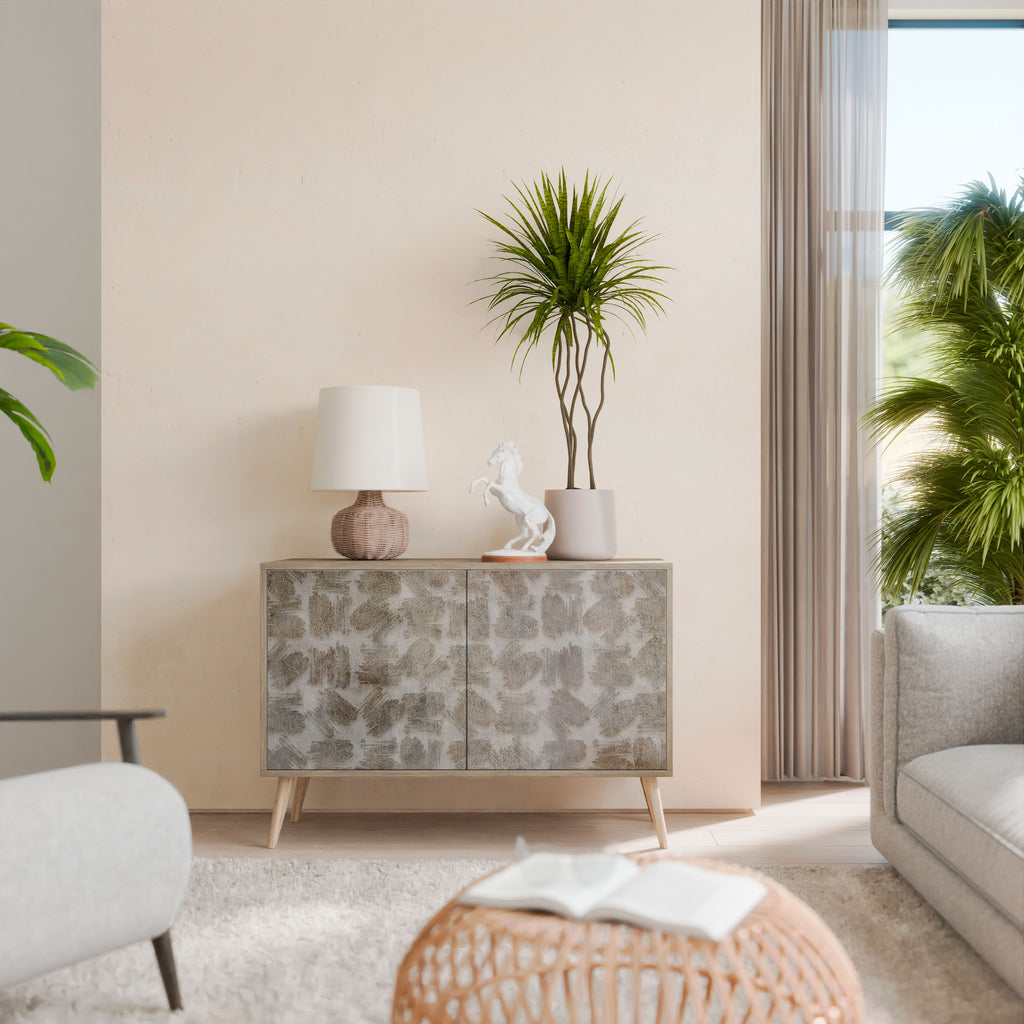 Aparador de 2 puertas SLIGHTLY BLURRED con efecto roble