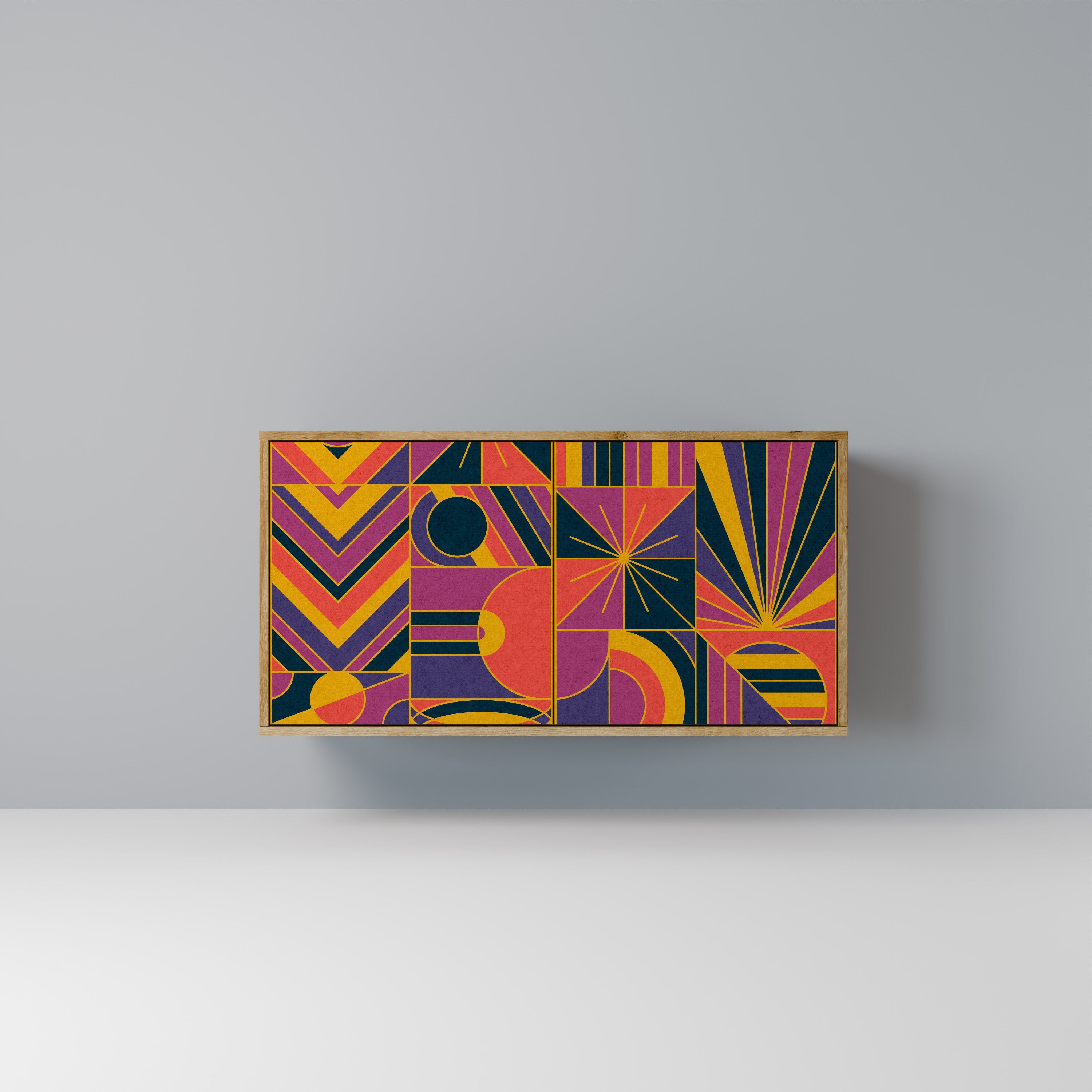 Aparador de 2 puertas ELECTRIC PATTERNS efecto roble