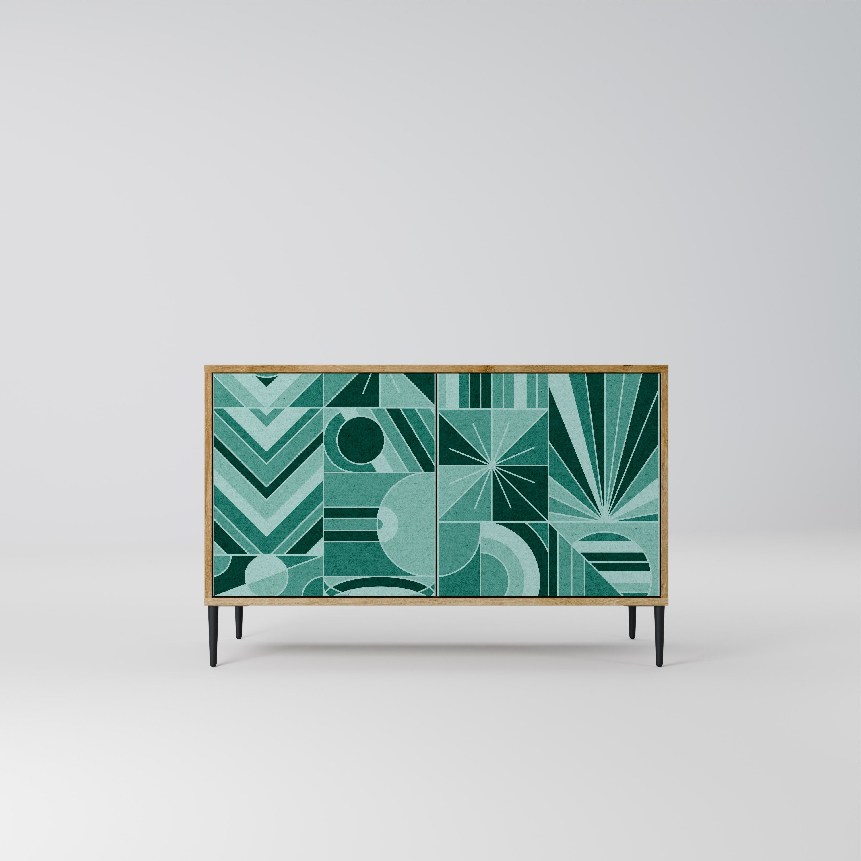 Aparador de 2 puertas HARMONIC GRID efecto roble