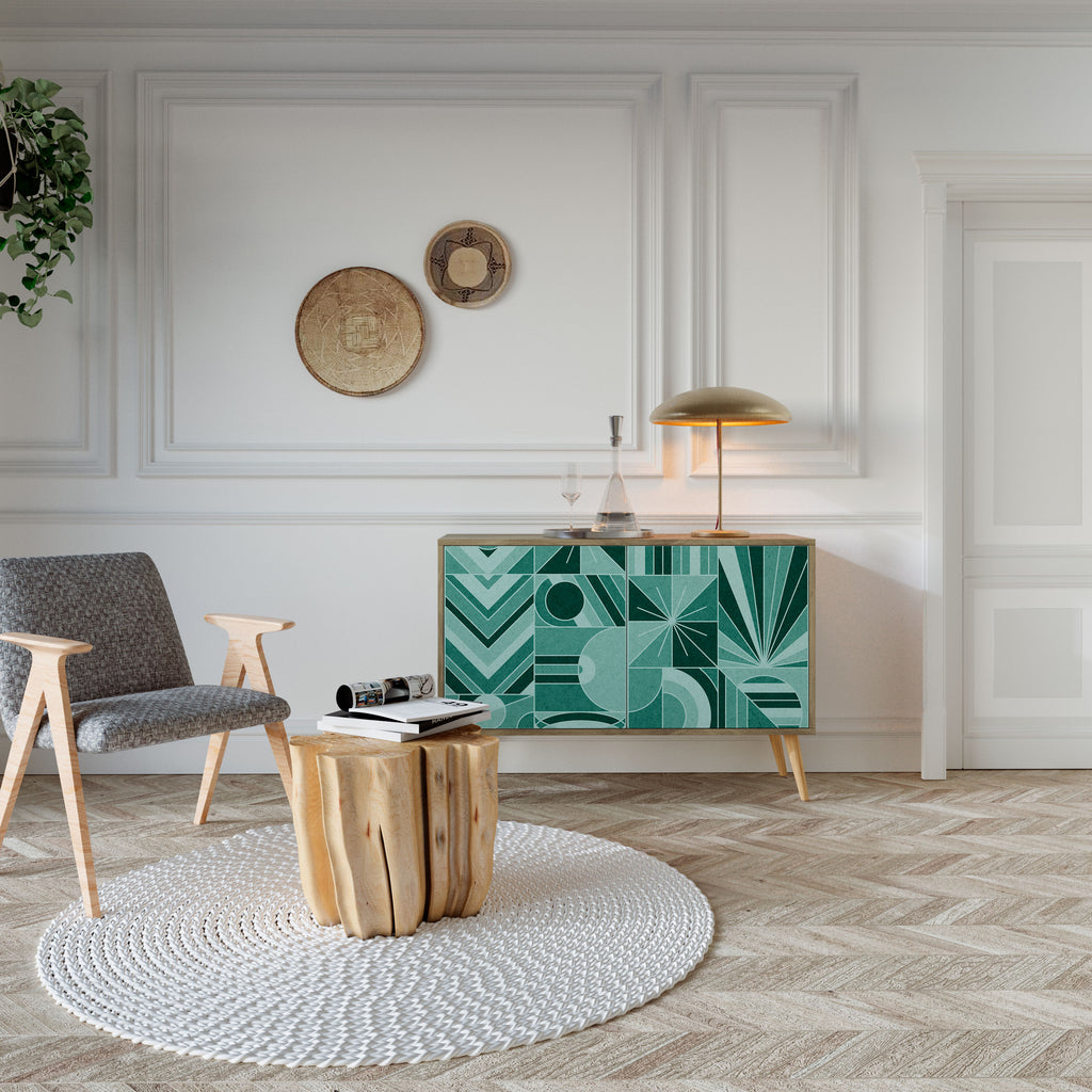 Aparador de 2 puertas HARMONIC GRID efecto roble