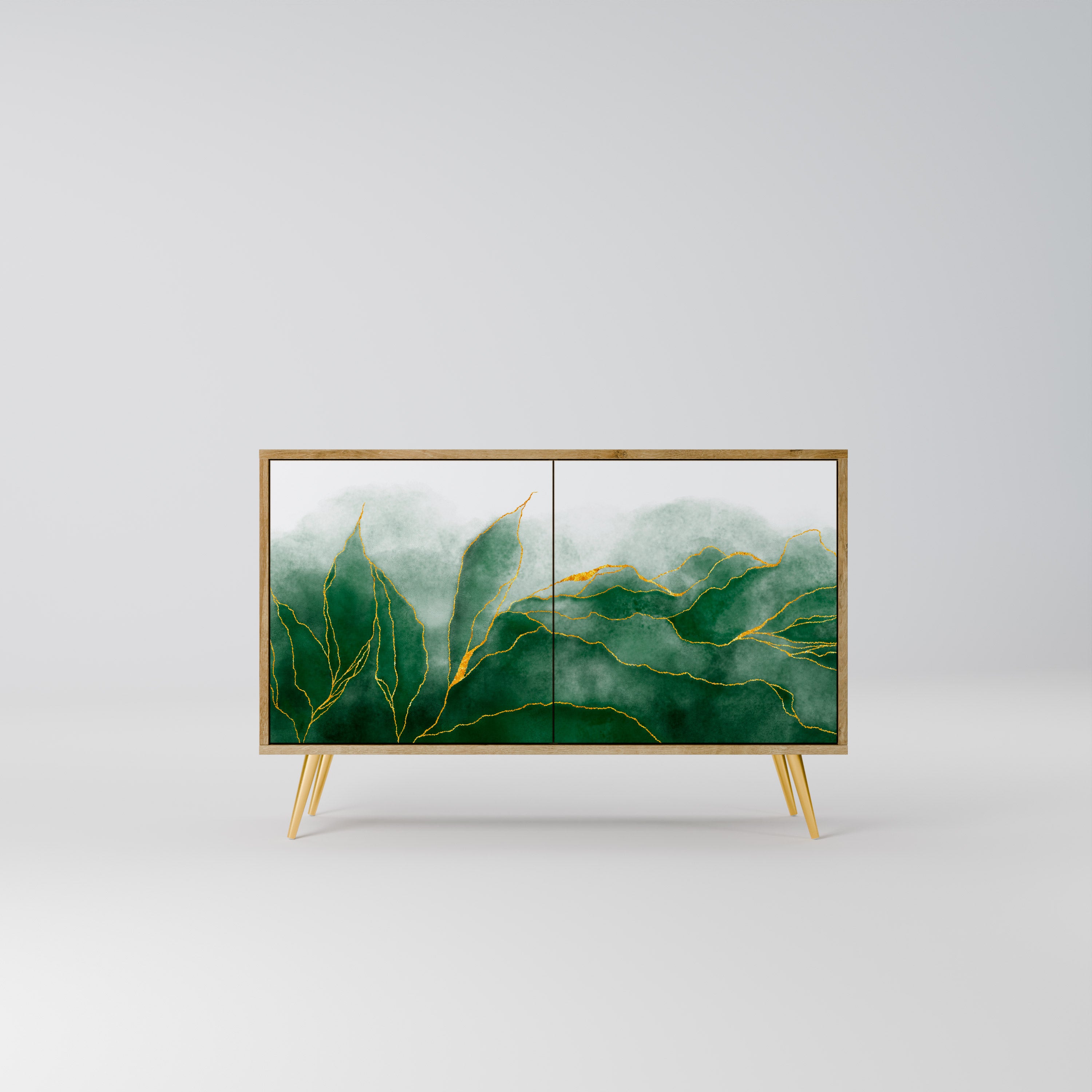 Aparador de 2 puertas EXPENSIVE NATURE con efecto roble