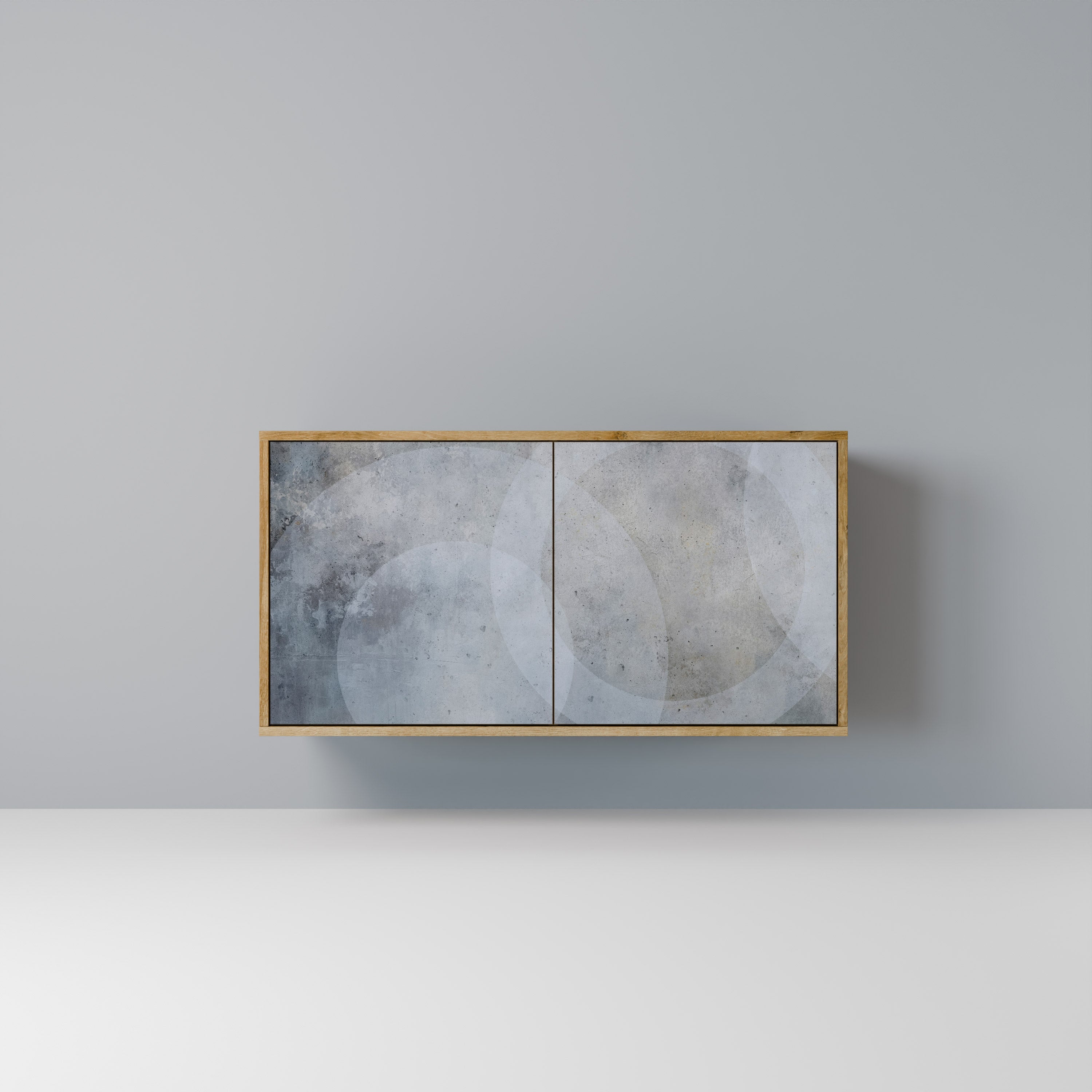 Aparador MUTED ARC de 2 puertas con efecto roble