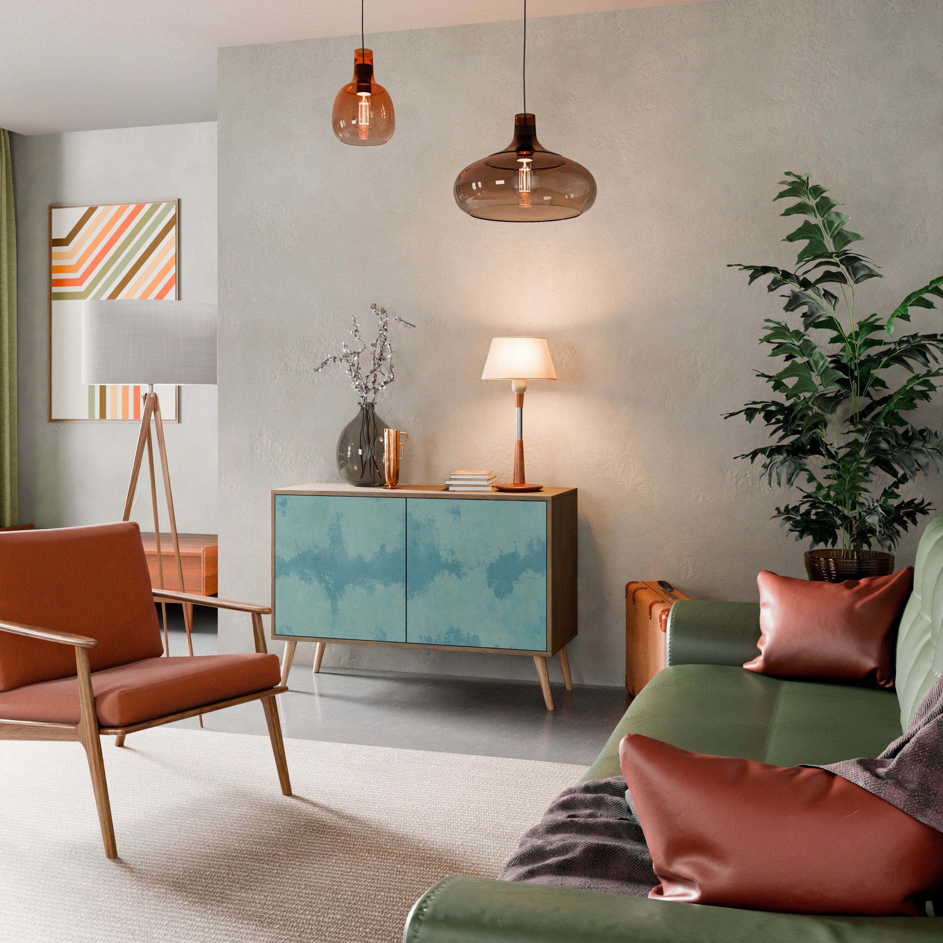 Aparador de 2 puertas SKY WASH con efecto roble