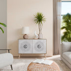 SOLID CIRCLES Aparador de 2 Puertas en Efecto Roble