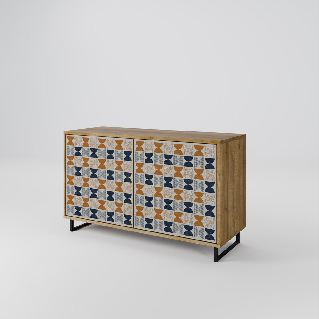 Aparador de 2 puertas efecto roble de la gama REFLECTION