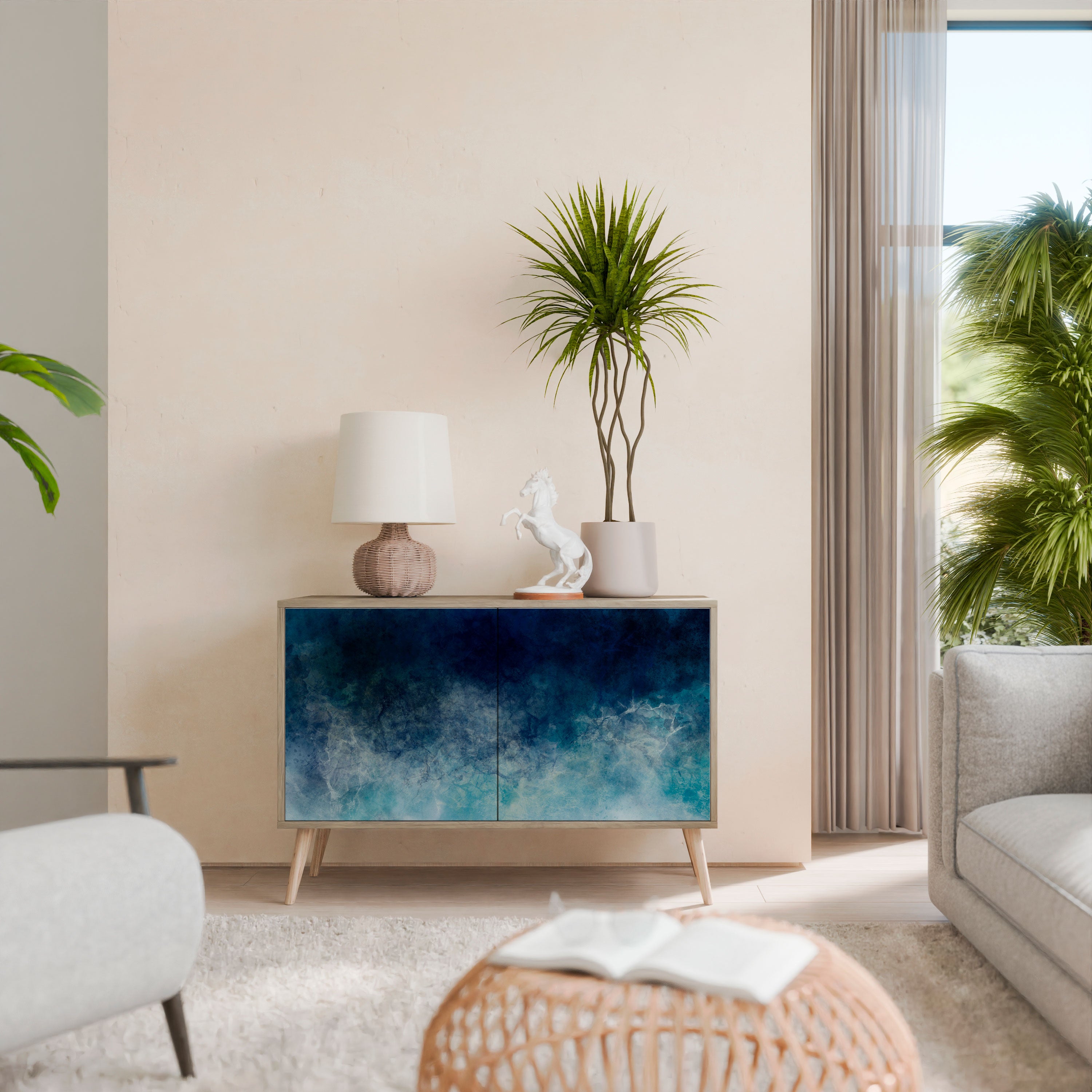 Aparador de 2 puertas CELESTIAL FALL con efecto roble